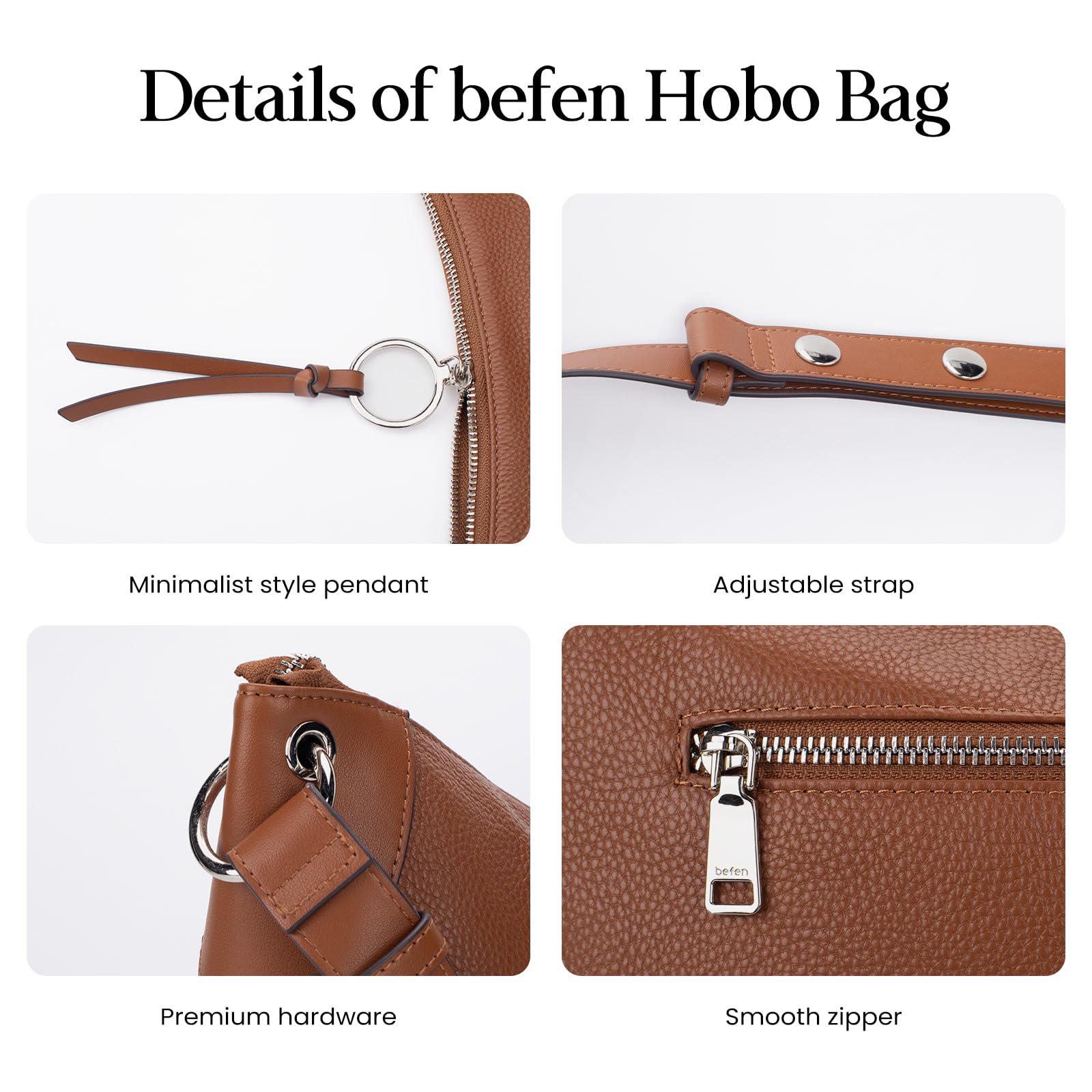 befen Borse hobo in vera pelle per le donne borse a tracolla alla moda borse a tracolla in vera pelle morbida hanbags con tracolla regolabile