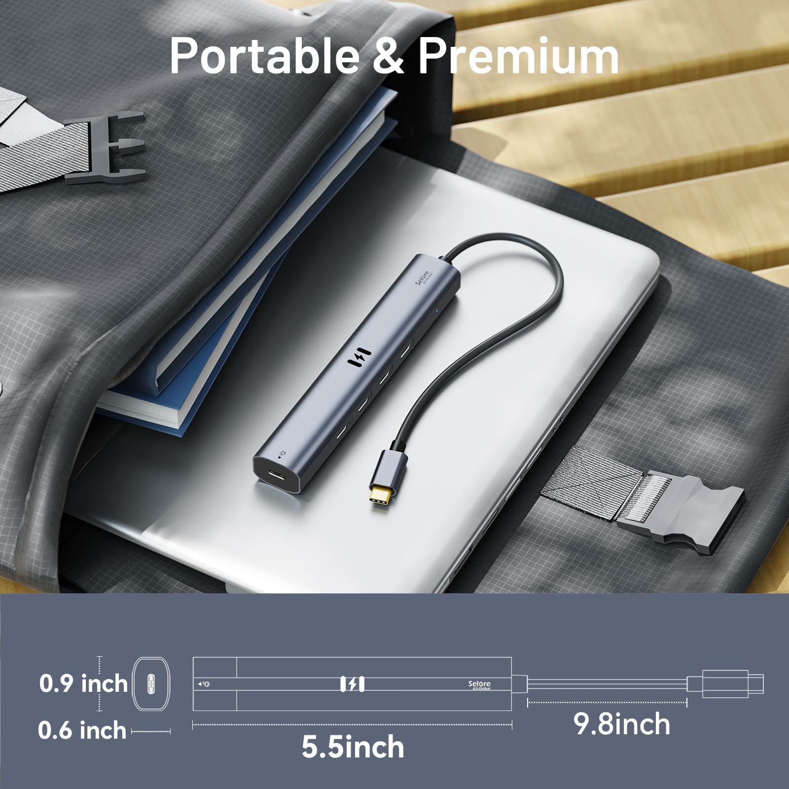 Hub vidéo USB C Type C 10 Gbps 5 en 1 Adaptateur USB C avec écran Vidéo 4K @ 60 Hz et Données 10 Gbps, 3 Ports de Données Type C 3.1 Gen2, 100 W PD pour MacBook Pro/Air M2 M1, Dell, HP