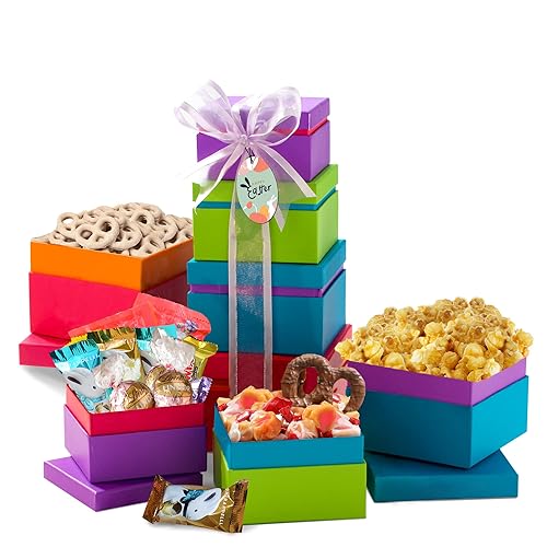 Canasta de Pascua de regalo para adultos, niños, niñas  Incluye chocolate, dulces, huevos de Pascua un gran paquete de cuidado de Pascua para