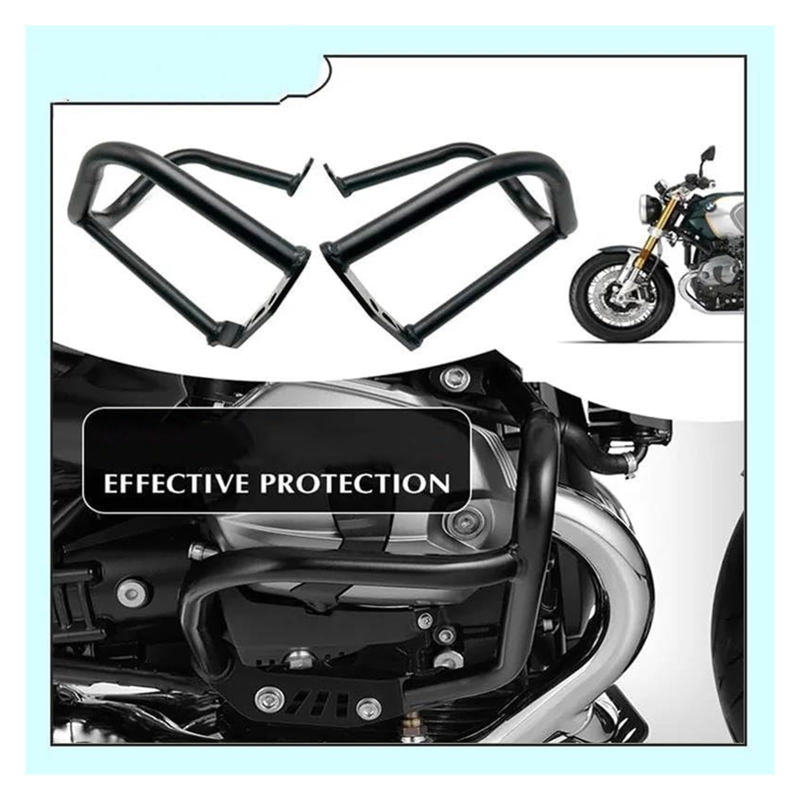 Moteur Garde Pare-Chocs pour R NineT R9T R1200 RNINET 2014-2021 Moto Refit Réservoir Protection Garde Crash Bars Cadre Pare-Chocs