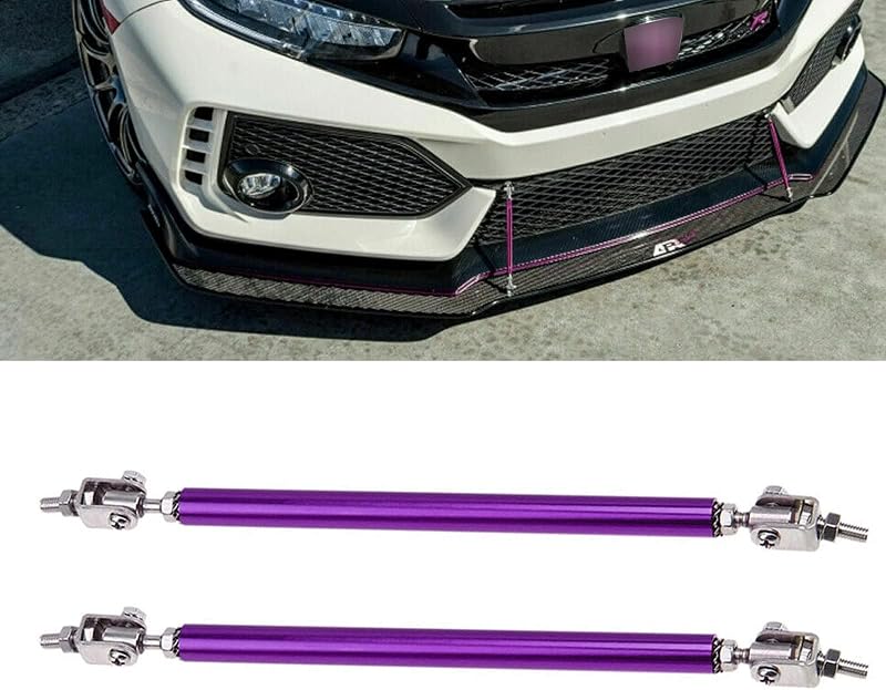 Barras ajustáveis para splitter do para-choque dianteiro x xotic tech em alumínio roxo – 2 unidades