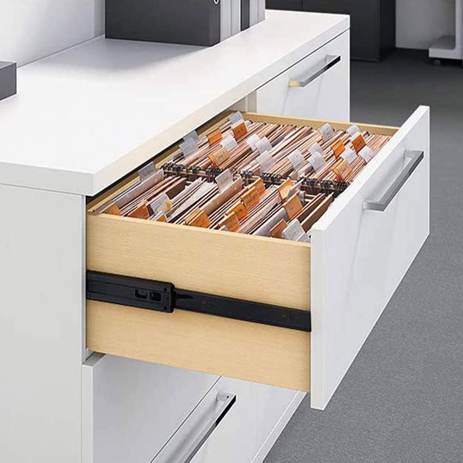 Guías for cajones, guías telescópicas con rodamiento de bolas, resistentes, versátiles, for cajones industriales, máquinas expendedoras, rieles de herrajes for muebles de gabinete, ancho 45 mm, guías