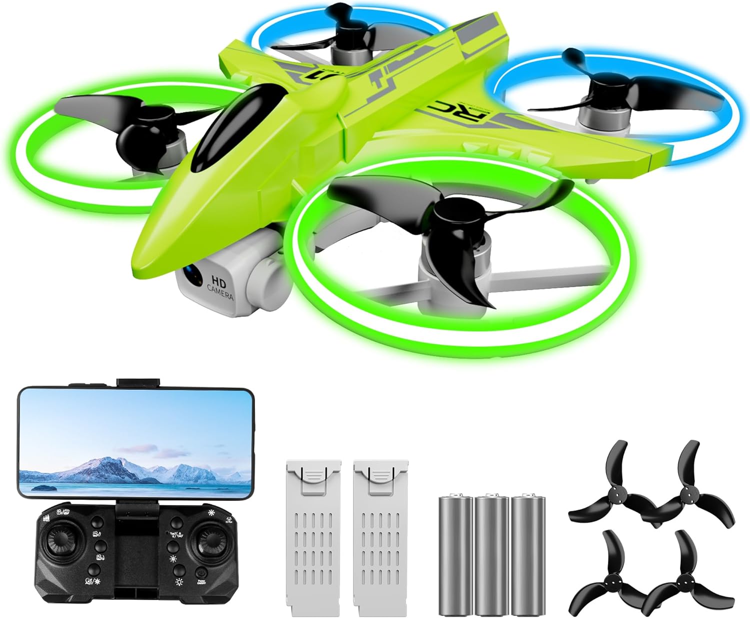 Dwi Dowellin Drone with 1080P Camera for Kids,8.5"Remote Control Quadcopter with Brushless Motor,RC Drones for Boys and Girls Gifts Toys 8-12