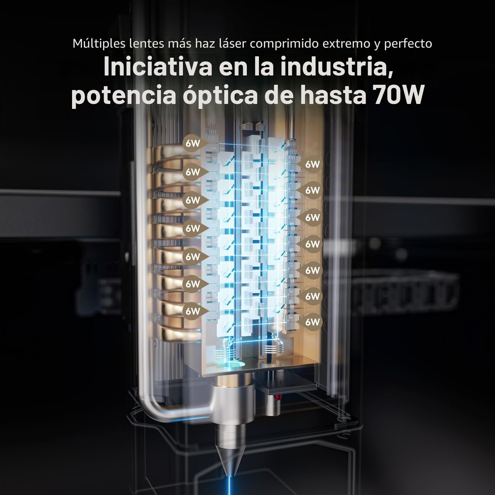 ATOMSTACK A70 Max Máquina de corte para grabado láser con soporte de aire inteligente, modo de 70 W/35 W, enfoque rápido, trabajo fuera de línea, máquina de grabado láser para madera, metal acrílico,