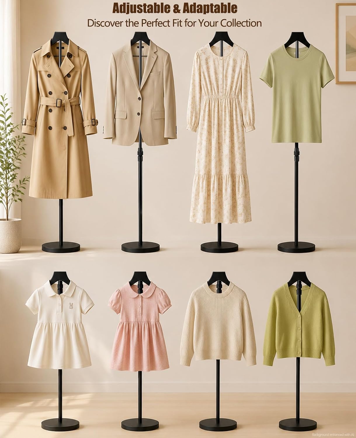 Shirt Display Stand, 20-35 Inch Height Adjustable Mannequin Torso(35")