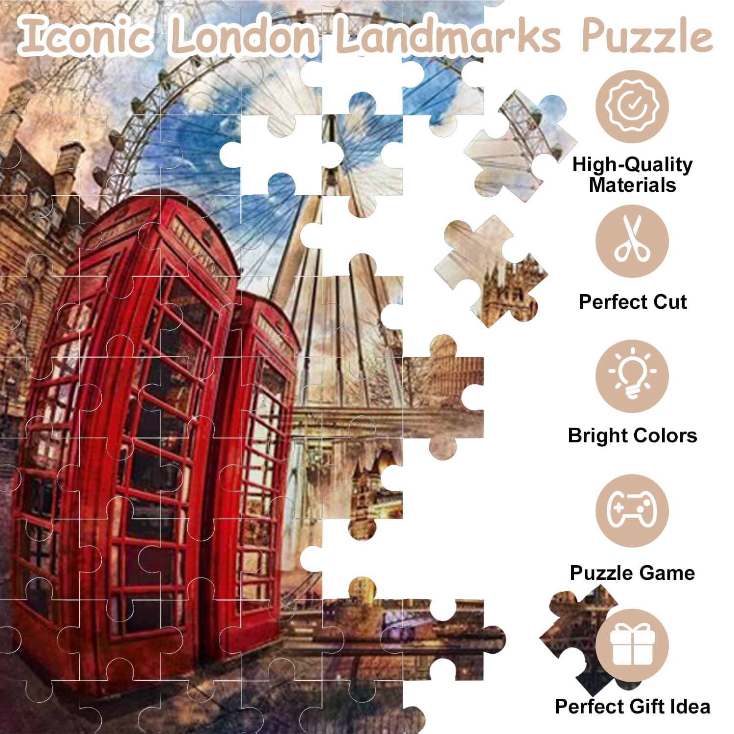 Adult Jigsaw Puzzles 1000 Pieces, London-Themed Puzzle for Adults Puzzle 1000 Pieces - Image 3