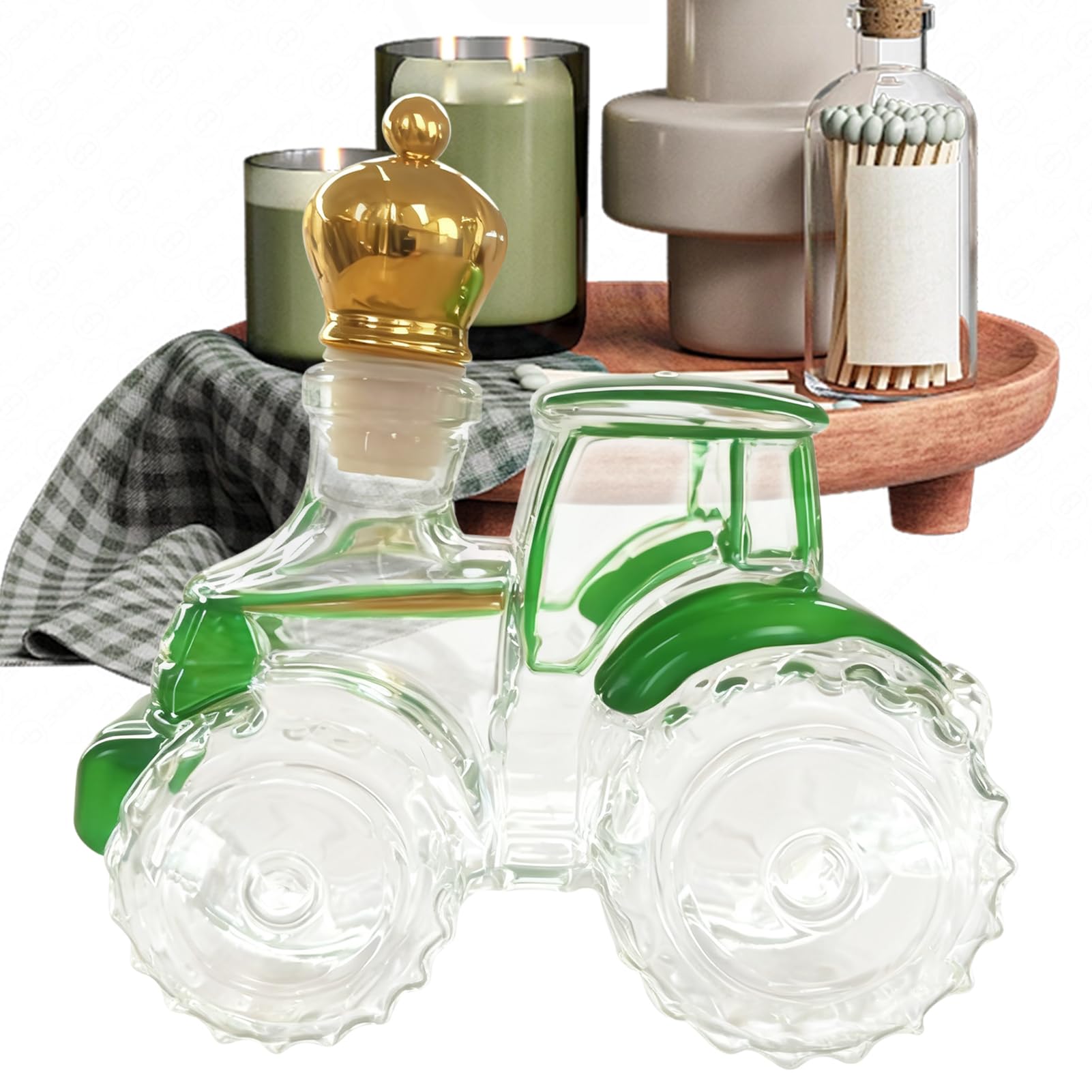 Carafe à alcool tracteur en verre de 300ml idéale pour sublimer votre bar maison