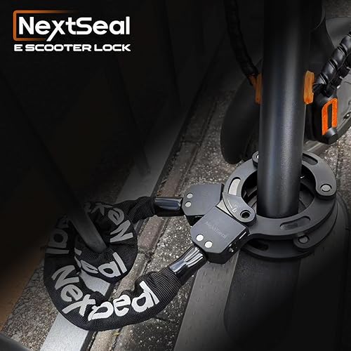 Miniatura 2 de Candado eléctrico para scooter, cerradura de scooter de alta seguridad, bloqueo sin llave, cerradura de cadena antirrobo de 35.5 pulgadas con llave,