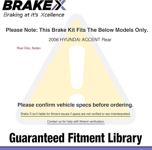 Miniatura 7 de Kit de pastillas de freno y rotores de repuesto para Kia Rio 2006-2007  Rotores X avanzados y pastillas de freno Alpha Ceramic Traseras
