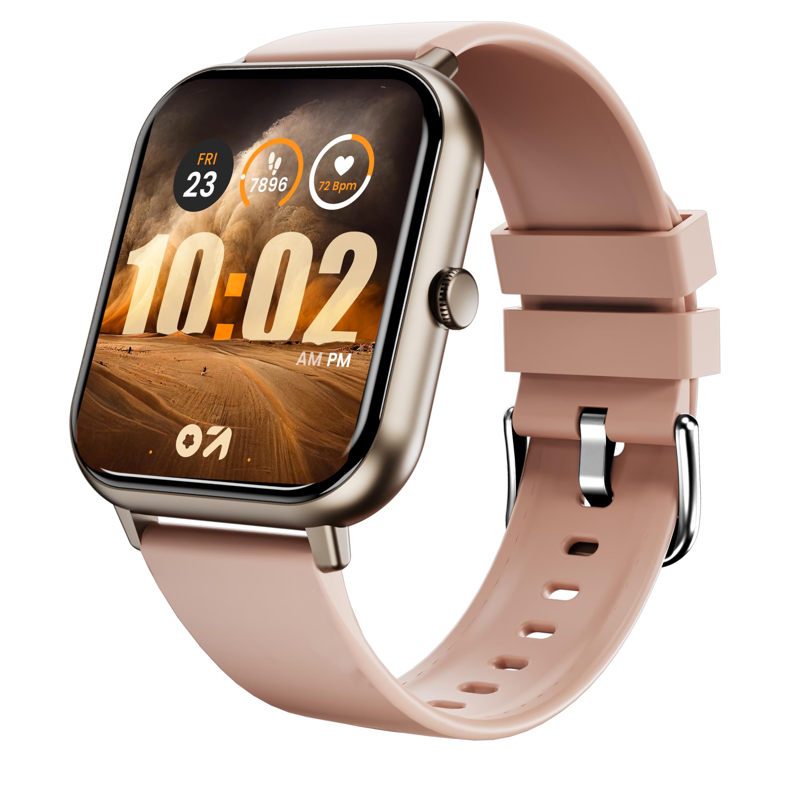 Boult Drift+ Smart Watch 1.85''HD Screen, Bluetooth Calling, IP68, 500 Nits Brightness,150+ Watchfaces, AI Voice Assistant, SpO2 Monitoring, 100+ Sports Mode Smartwatch (Peach Fuzz)-picture-20