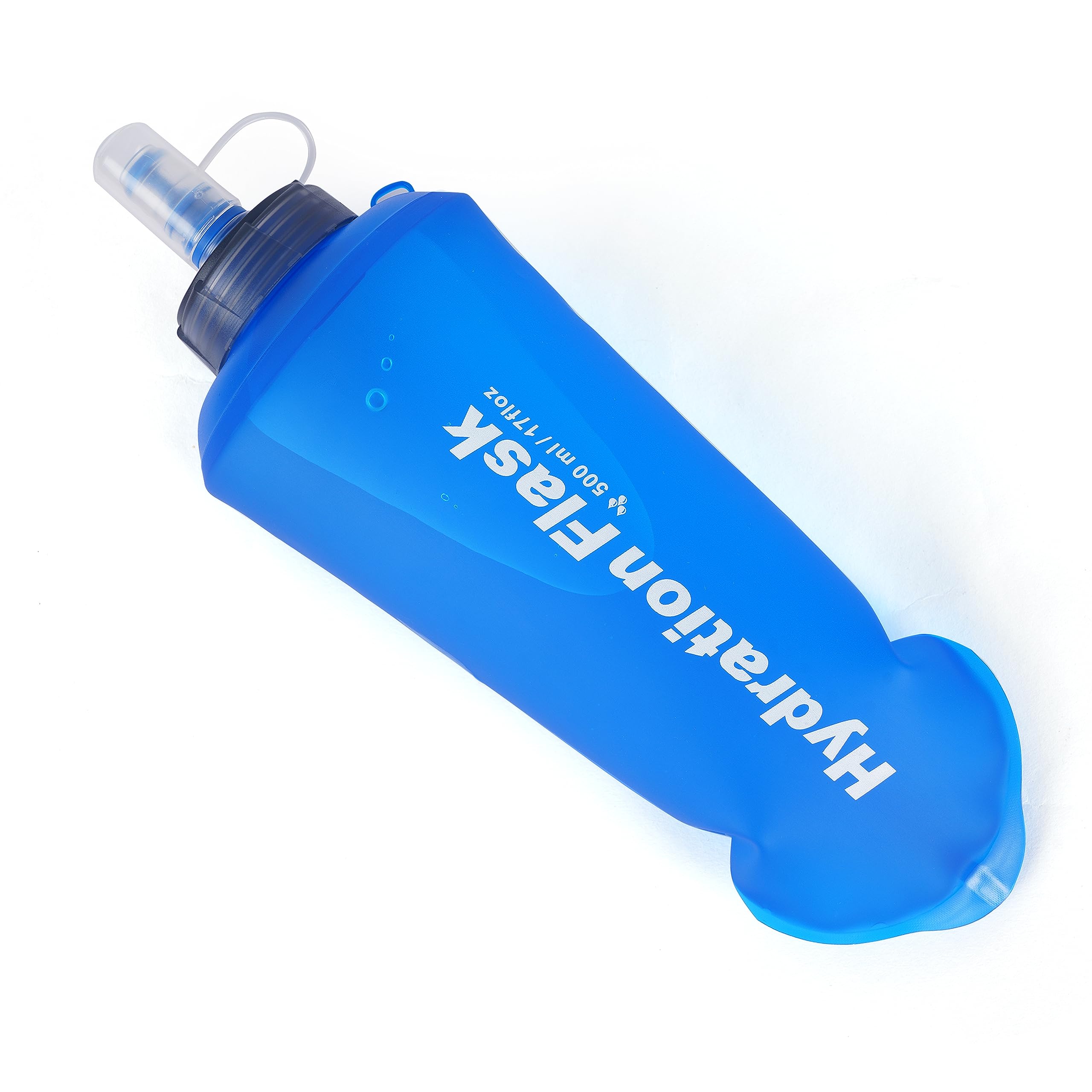 Soft Flask For Hydration Pack - Ideal Sipper For Running | Hiking | Cycling | Climbing - Collapsible Water Bottle (17 Floz - 500 Ml) - Plastic, Blue