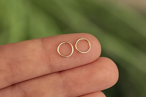 Miniatura 72 de Gold Hoop Earrings Silver Hoop Earrings - Hoop Earrings For Women Two Pcs Of Thin Gold Filled Sterling Silver Hoops, Helix Hoop, Tragus Ring