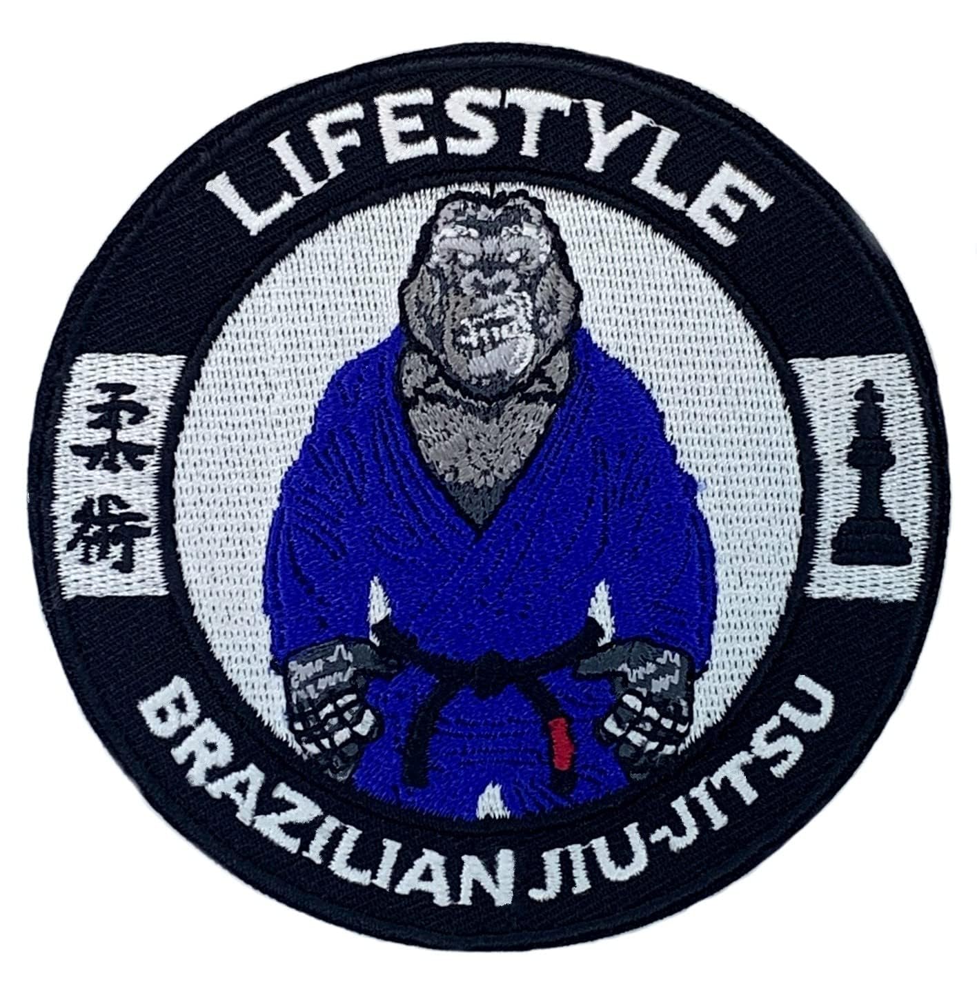 Patch Grappling Brodé "Eat Sleep Jiu Jitsu" - Diamètre 9 Cm - Thermocollant Ou à Coudre - Pour Gi De Jiu-Jitsu Brésilien - 5