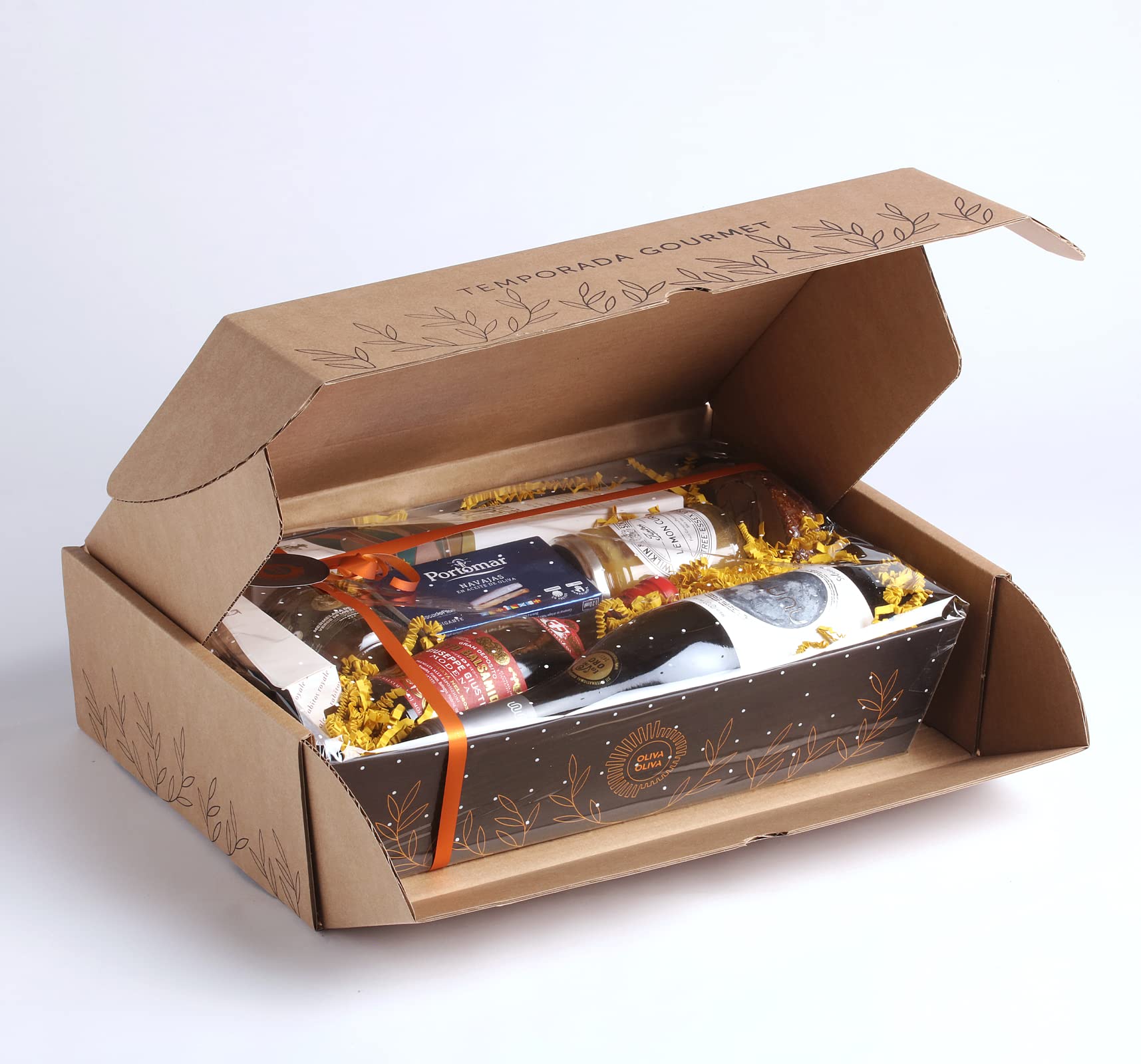 Cesta Gourmet Regalo OLIVA ELITE - Jamón de Bellota, Balsámico de Módena, Rincón de la Subbética, conservas y dulces nacionales e internacionales