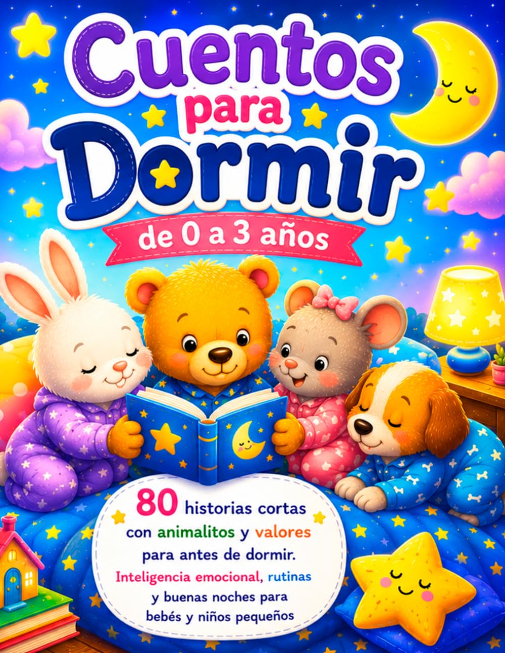 Cuentos para Dormir de 0 a 3 años: 80 historias cortas con animalitos y valores para antes de dormir. Inteligencia emocional, rutinas y buenas noches para bebés y niños pequeños