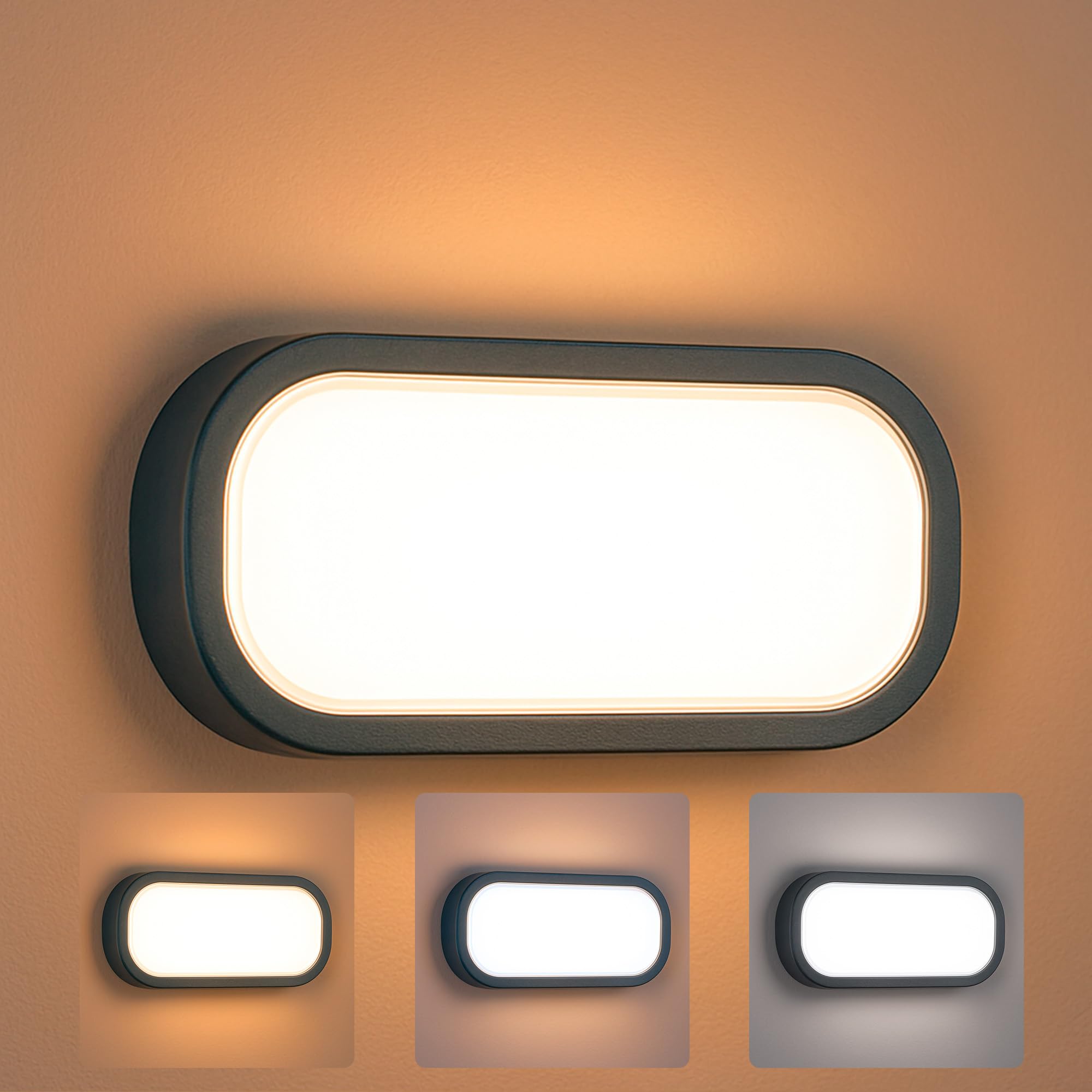 Evite humedad en jardín con aplique pared exterior IP65 rectangular 18W 8