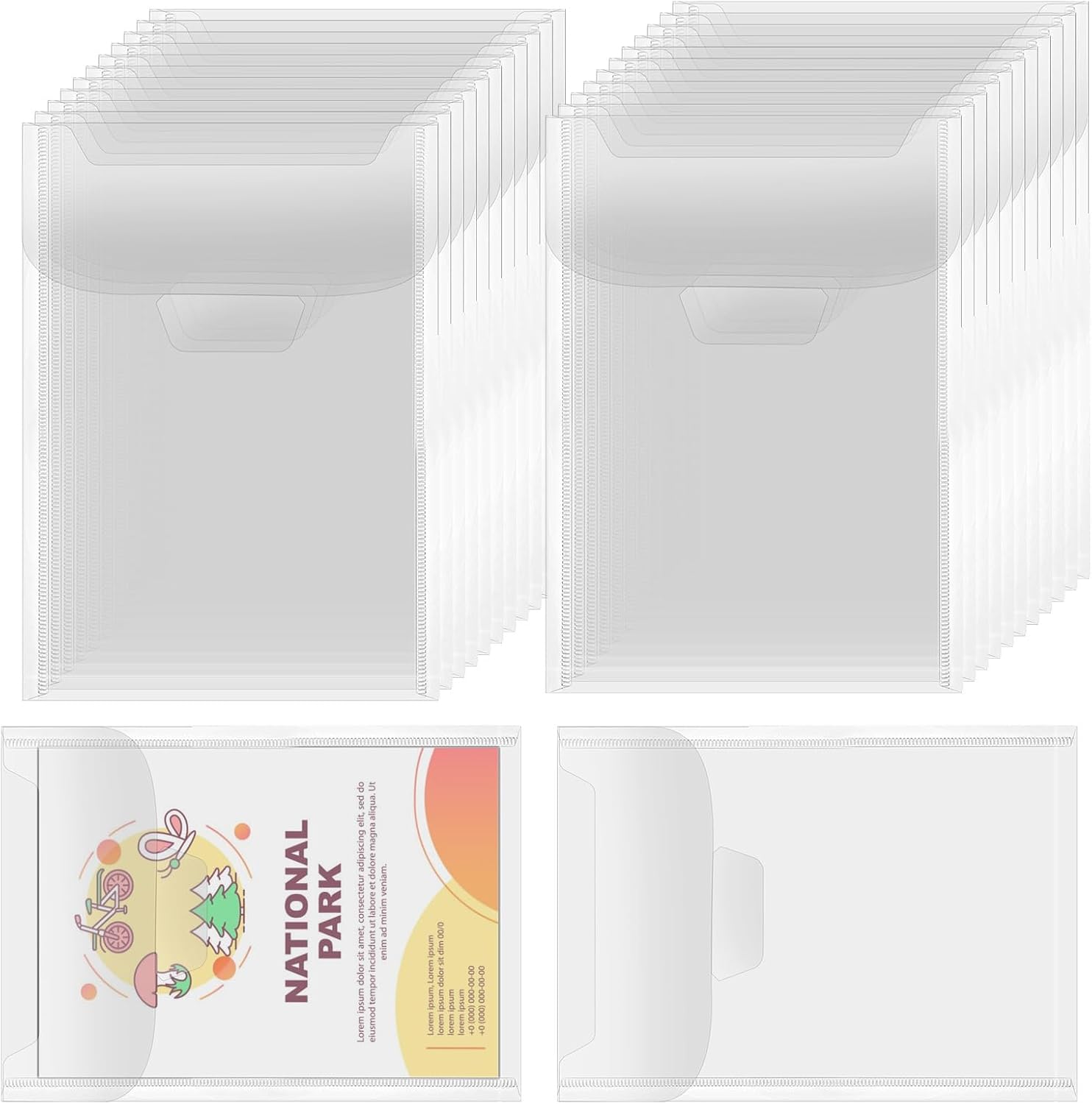 Bnuxpuuo 120 Pcs Clear Crafting Envelopes, 5.1 x 7.1 Inch Die Storage Pockets Clear Stamp Holders for Stamps and Dies, Plastic Stamp Storage Pockets for DIY Scrapbooking, Card Making, Craft Supplies