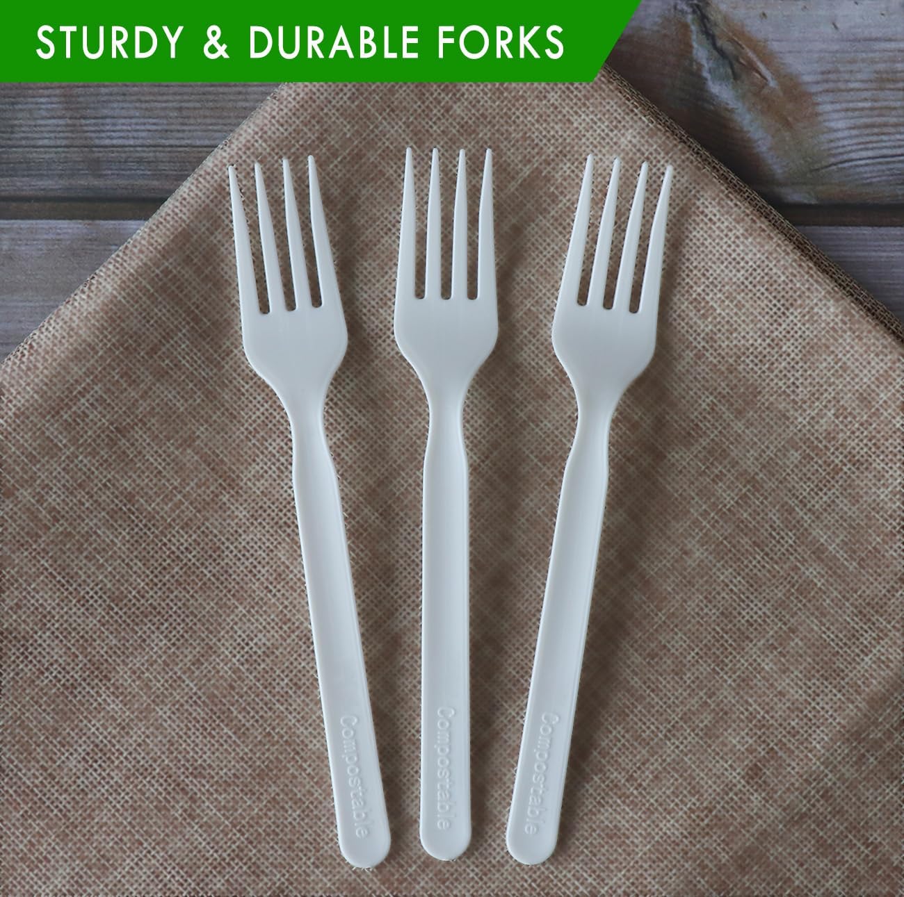 Heavy-duty postable Forks, BPI Certified Lar Disposable