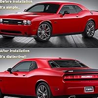 Vista 3 de 3 rejillas de ventana trasera y lateral para Dodge Challenger 2008 2009 2010 2011 2012 2013 2014 2015 2016 2017 2018 2019 2020 2021 ABS cubierta