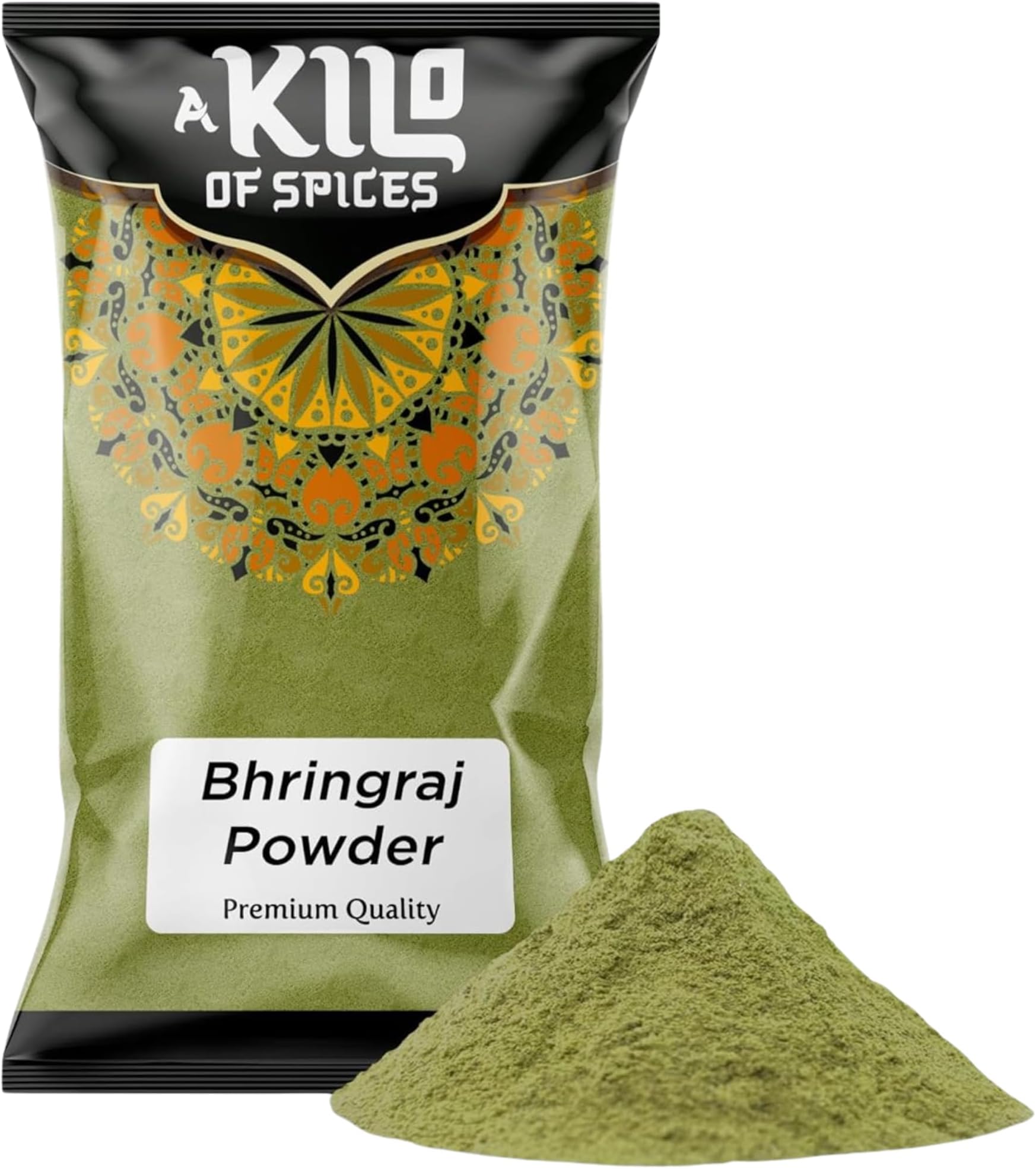 A Kilo of Spices | Bhringraj Powder 10 Kg | Eclipta Alba | False Daisy | Nourishes Scalp, Enhances Hair Growth, and Boosts Hair Shine | Helps Prevent Hair Loss