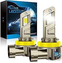 Sycreek H11 H8 H9 LED Car Headlight Bulbs, 28000LM 6500K White Plug & Play LED H11 600% Brightness 1:1 Mini Size, 2 Bulb H11