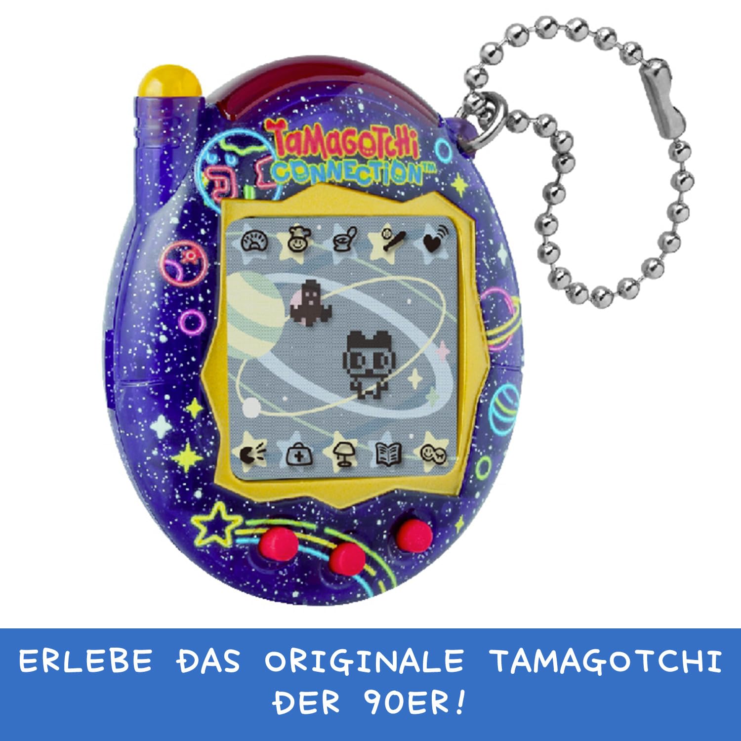 Bandai – Tamagotchi Connection Neon Planet – Animal Virtual Interactivo con conexión a Infrarrojos – Pantalla Grande en francés – Minijuegos – Juguete para niños a Partir de 6 años – 44028