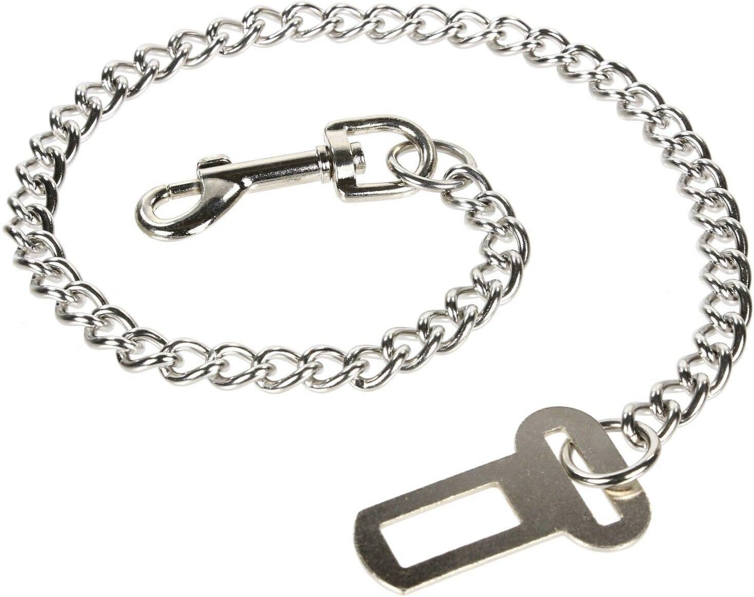 Ezee Paws Metal Chain Dog Seat Belt Chew Proof Strong Safety Restraint (65cm)