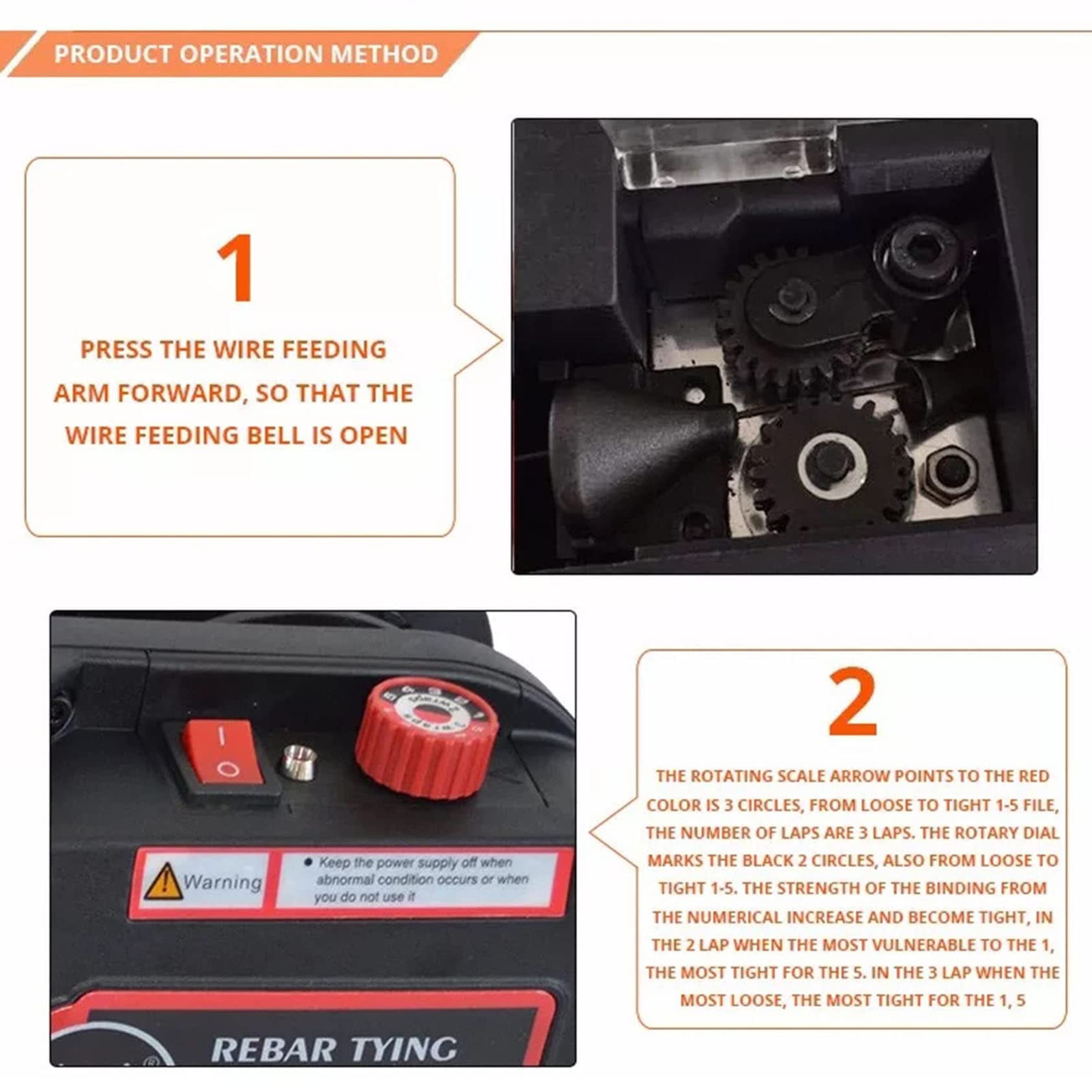 Outils pour feuillards en Acier, Machine à Attacher Les Barres d'armature Automatique avec Batterie 18,5 V et Bobine de Fil for Barres d'armature de 8 à 45 mm