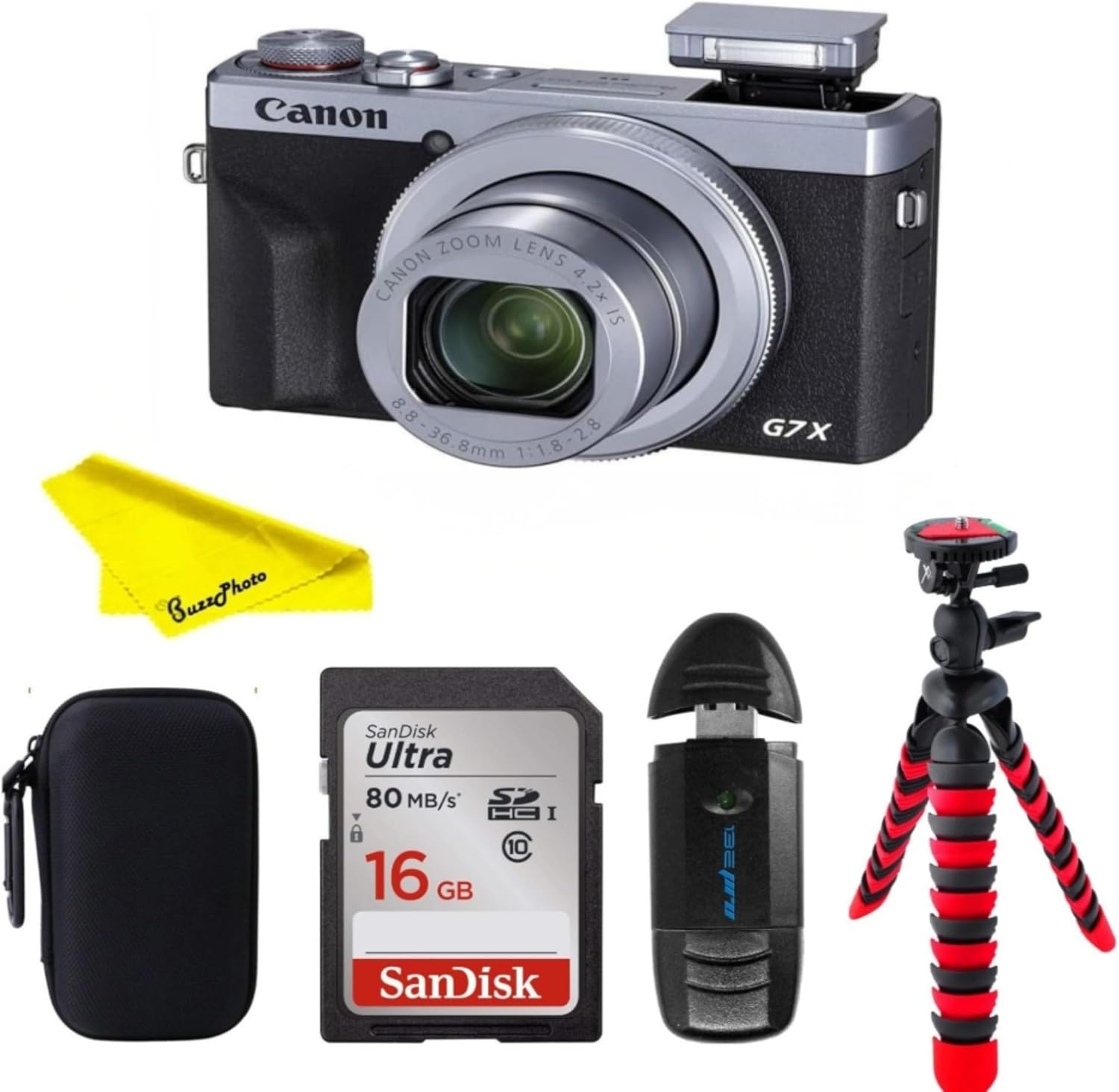 Canon PowerShot Digital Camera [G7 X Mark III] with Wi-Fi & NFC, LCD Screen and 4K Video (Camera w/BuzzPhoto Basic Accessories Bundle, Silver)