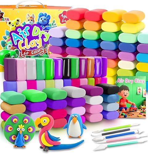 Arcilla de espuma de arcilla seca al aire, arcilla de espuma suave y seca al aire, arcilla súper ligera moldeable, perfecta para artes, manualidades