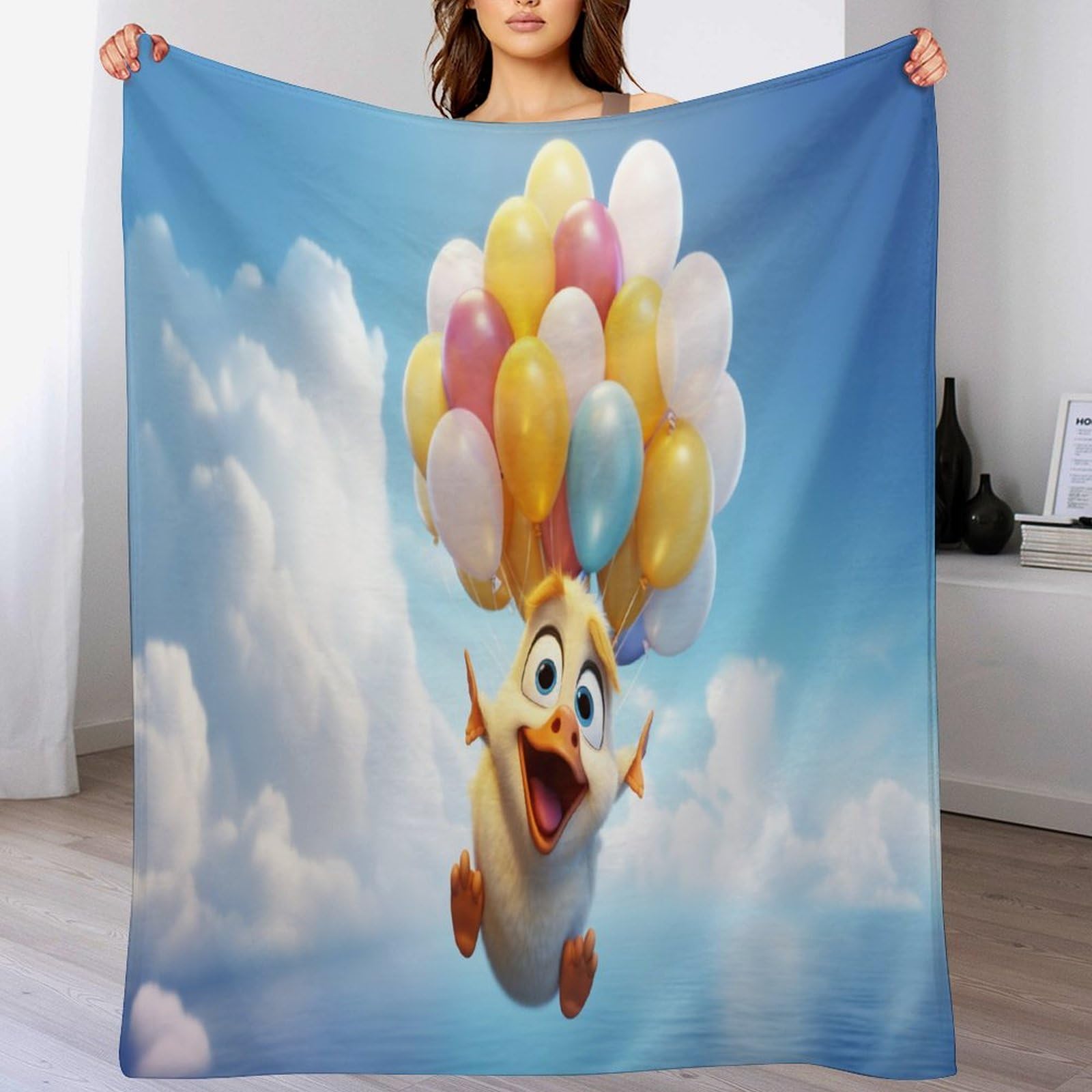 Couverture lourde hypoallergénique canard mignon plaid respirant 180x200