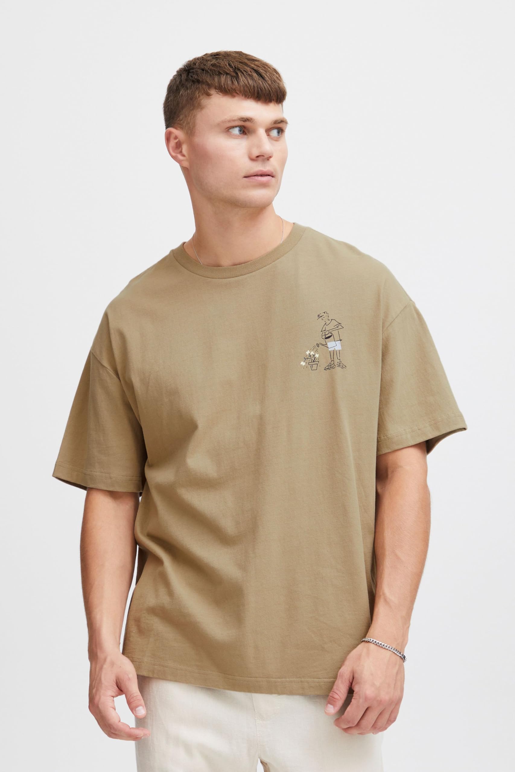 !Solid SDImre - Maglietta da uomo a girocollo, 100% cotone, oversize