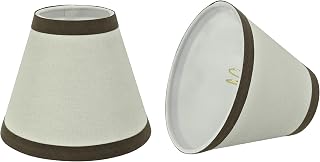 Aspen Creative 32043-2A, Hardback Empire Clip-On Chandelier Lamp Shade, Off-White, 3" Top x 6" Bottom x 5" Slant Height, Set of 2