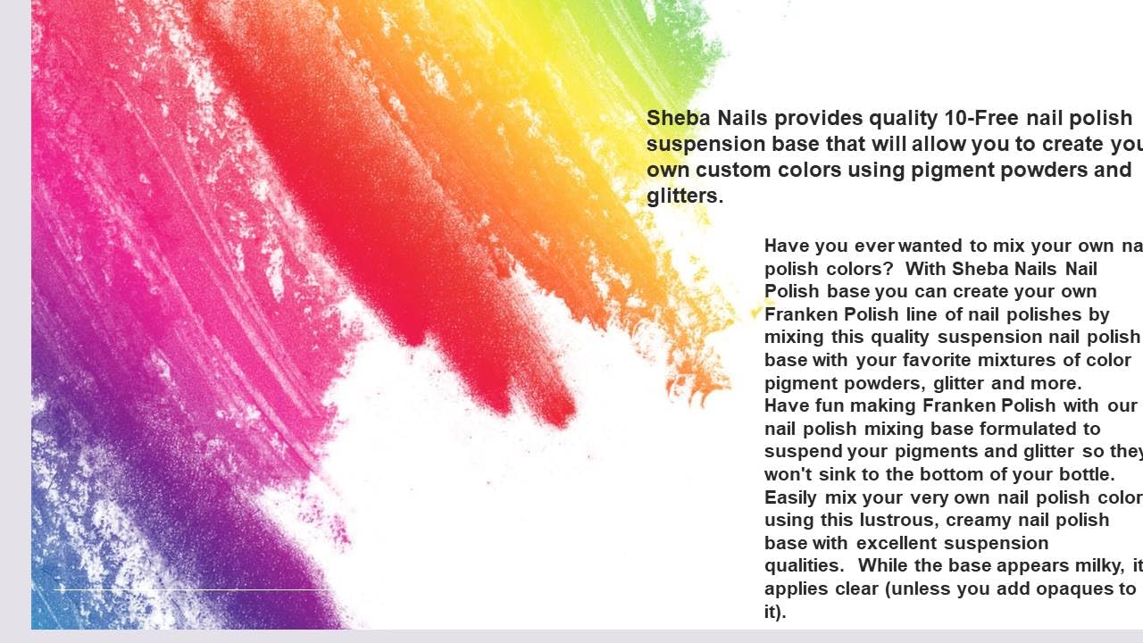 Sheba Nails Nail Polish Mixing Suspension Base - Vegan 10 Free- Make Your Own Nail Polish - Suspending Nail Polish Base - DIY Nail Polish - 2 Pack Set of 8 oz Bottles - (16 OZ total)