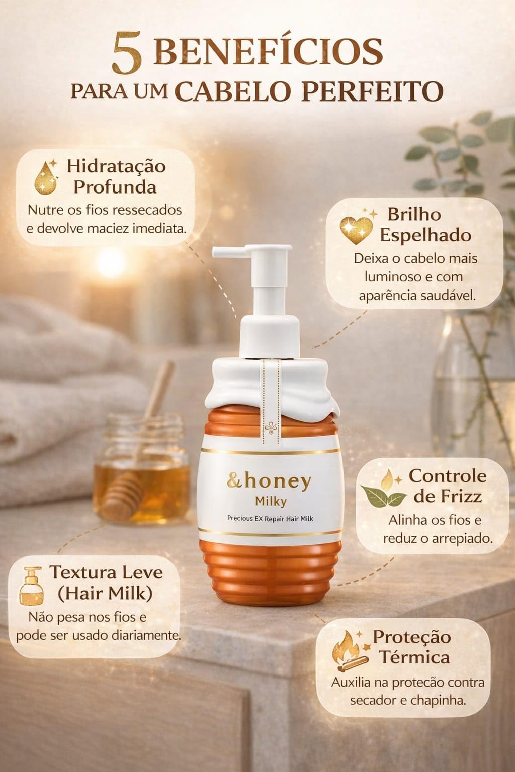 Honey Hair Milk 180g Milky Precious EX Repair – Leite Capilar