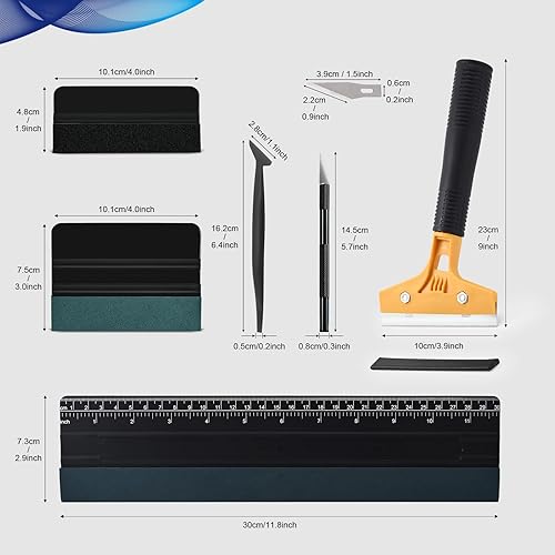 Miniatura 2 de NEWISHTOOL Herramientas de tintado de película de ventana de automóvil, kit de envoltura de vinilo, kit de herramientas de tinte de ventana