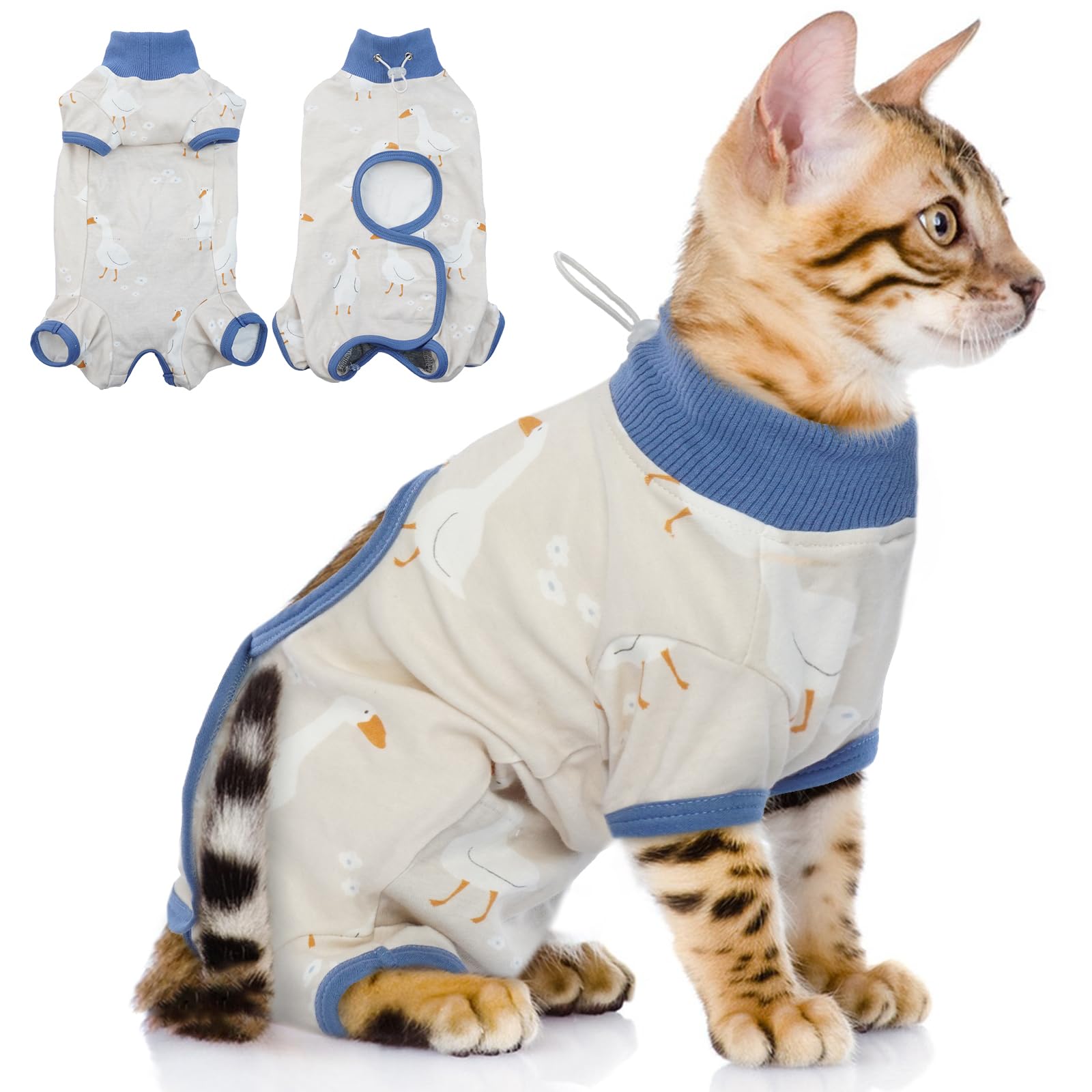 Amazon | QBLEEV 猫回復スーツ 術後用 避妊去勢手術 猫用スーツ ソフト