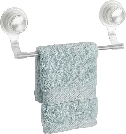 mDesign toallero Elegante de Acero Inoxidable y plástico Color Plateado - Toallero Pared Deal para Rollos de Cocina o Toallas - Toallero de Pared con ...
