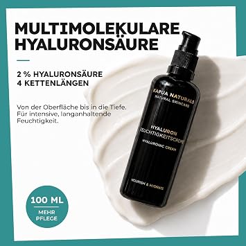 BIO Hyaluron Gesichtscreme hochdosiert 100ml + Bio-Aloe Vera + Arganöl Deep Hydration Formel • Feuchtigkeitscreme Gesicht Damen & Herren • Anti-Falten Anti-Aging Tagescreme Nachtcreme Made in Germany