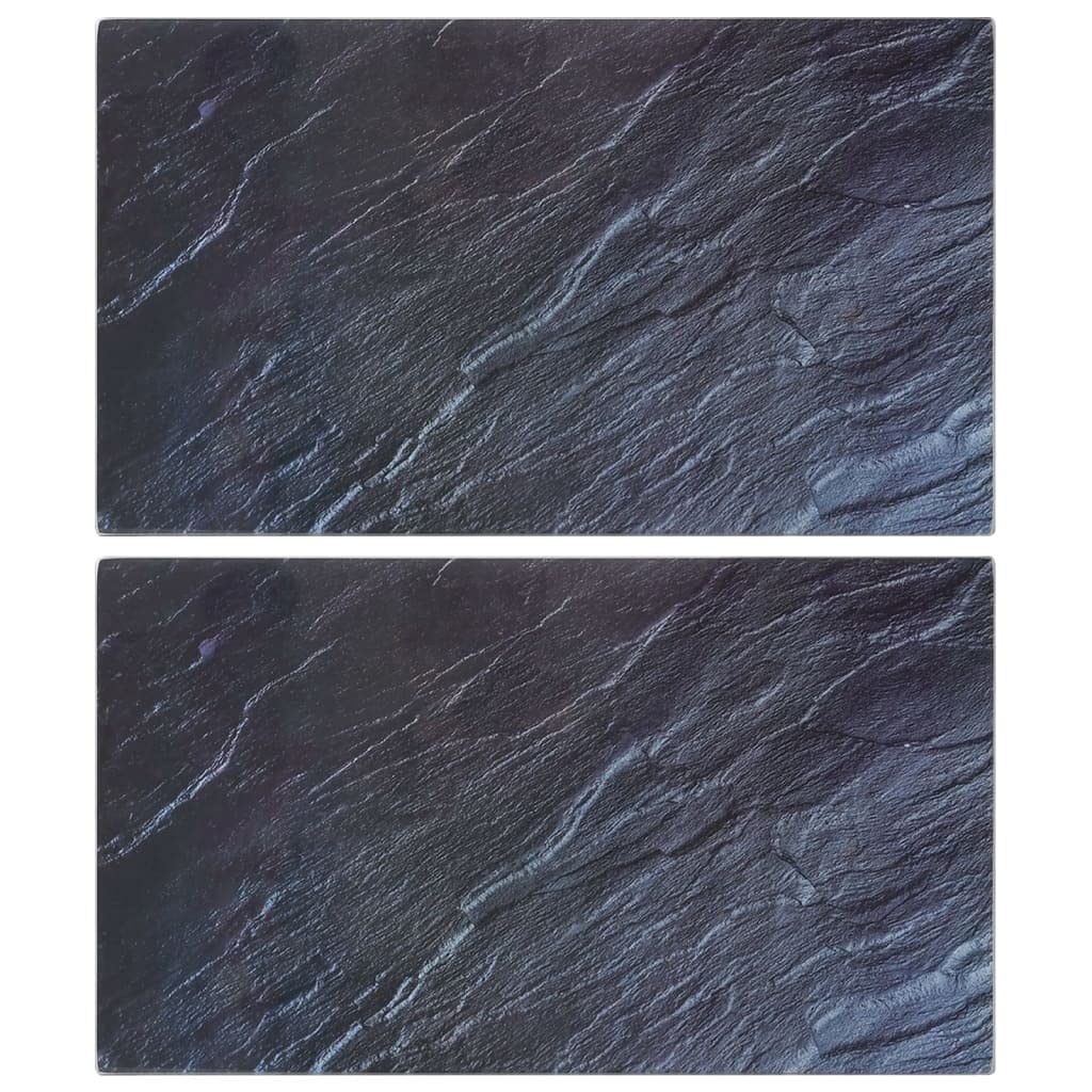 vidaXL Chopping Boards 2 pcs with Natural Stone Pattern Tempered Glass
