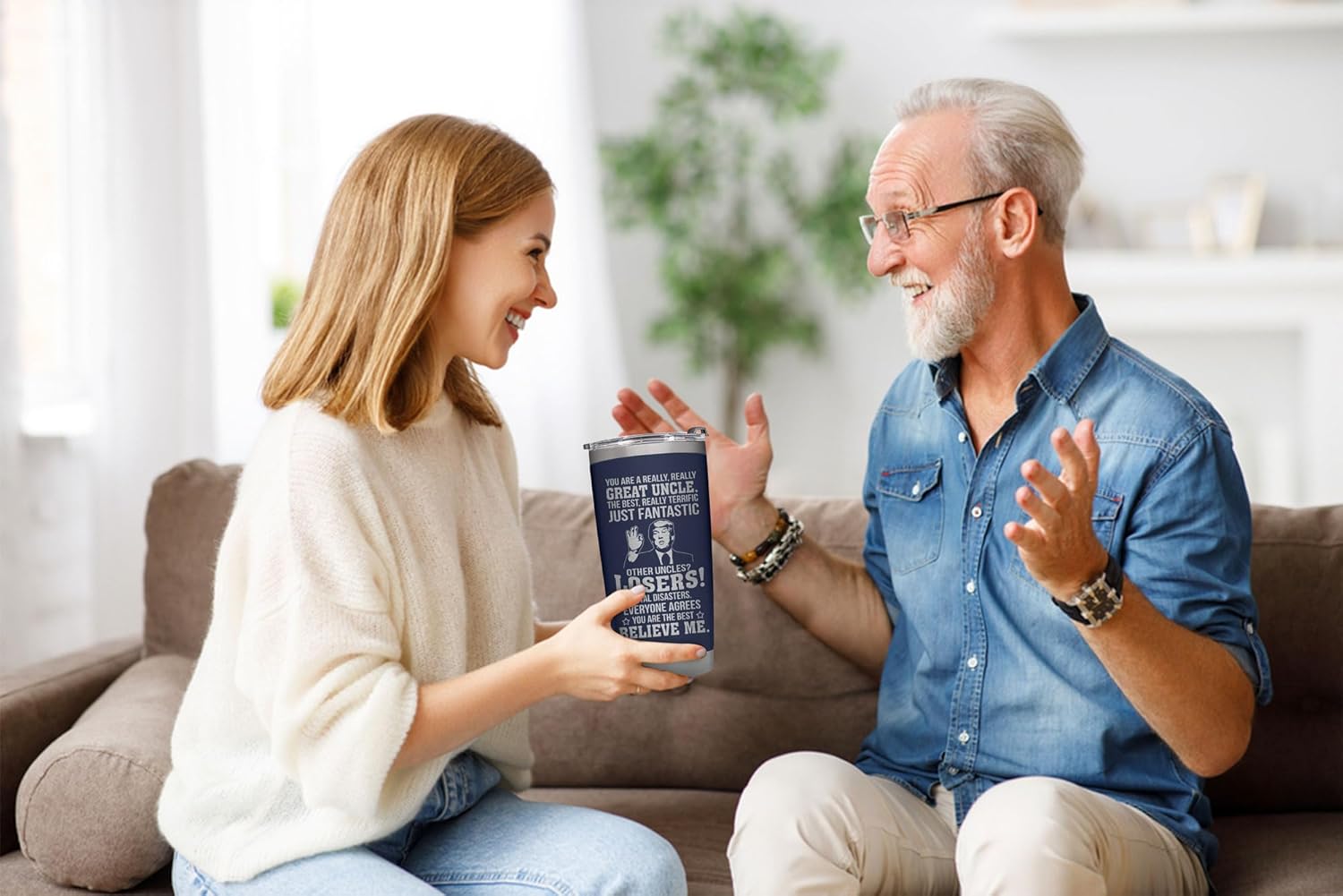 Gifts for Uncle on Christmas from Niece - Funcle Great Tumbler for Fathers Day, Christmas, Birthday - Great Uncle Birthday Insulated Stainless Steel Cup 20oz, Navy - Image 6