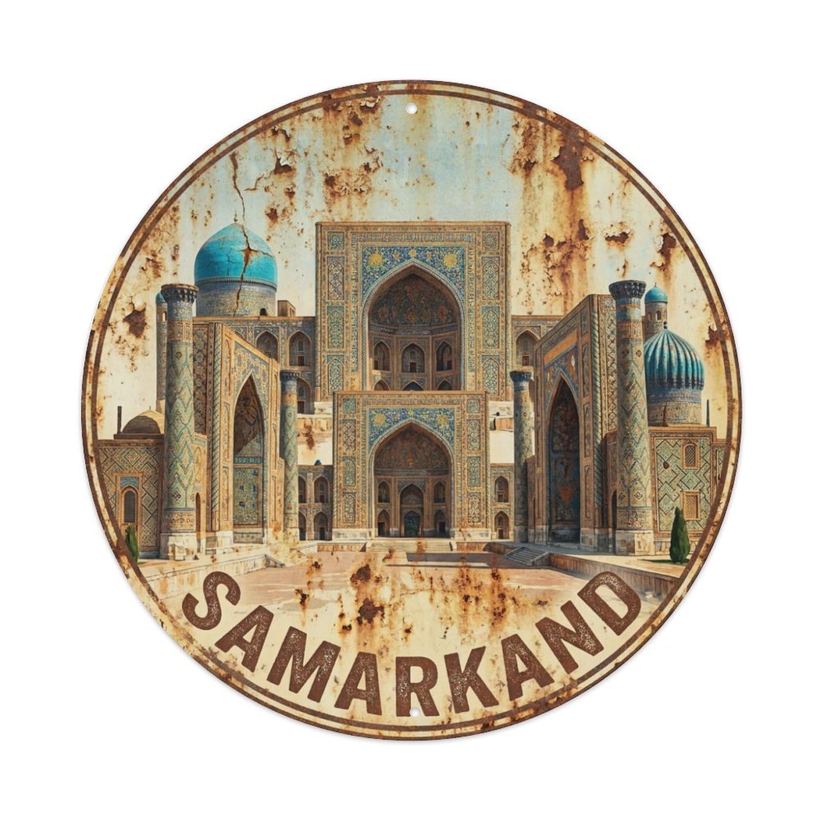 Travel Retro Uzbekistan Samarkand Metal Tin Sign