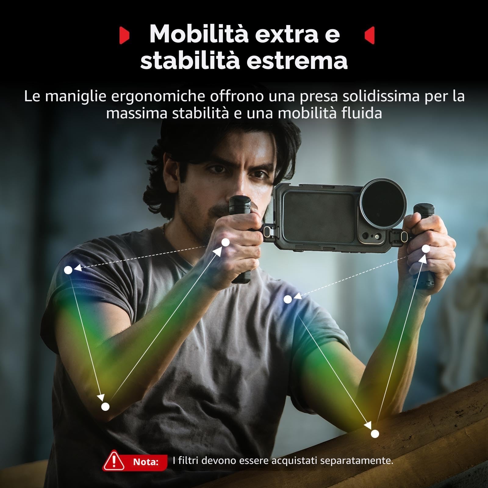 SMALLRIG Kit doppio supporto per videocamere per iPhone 17 Pro Max, supporto per telefono con maniglia a sgancio rapido, piastra posteriore con attacco a T da 17 mm per registrazione video - 5541