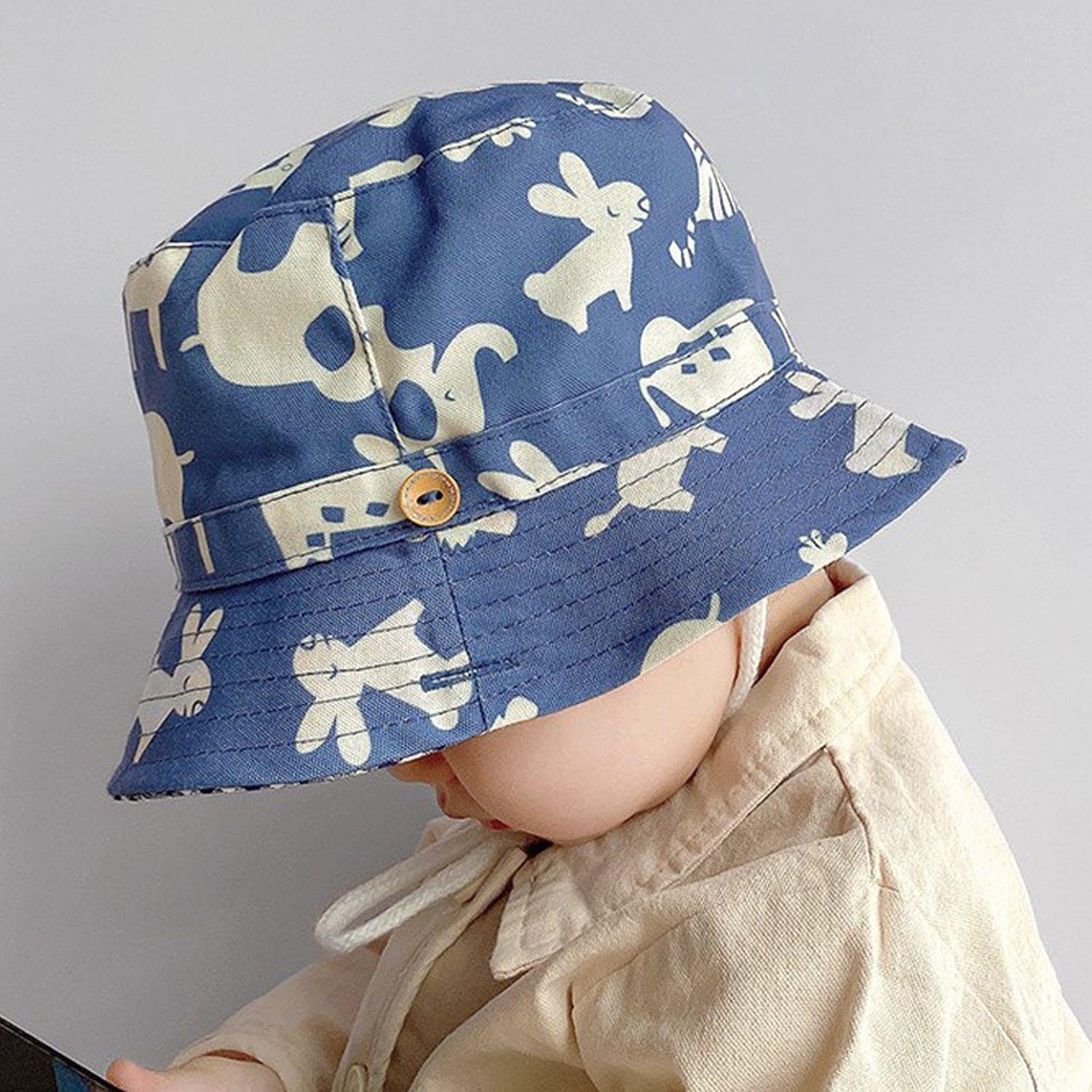 1 sztuka dziecięca czapka typu bucket, 1 para rękawów dziecięcych, dziecięca czapka przeciwsłoneczna, regulowana czapka wiadro, urocza czapka przeciwsłoneczna ze zwierzętami