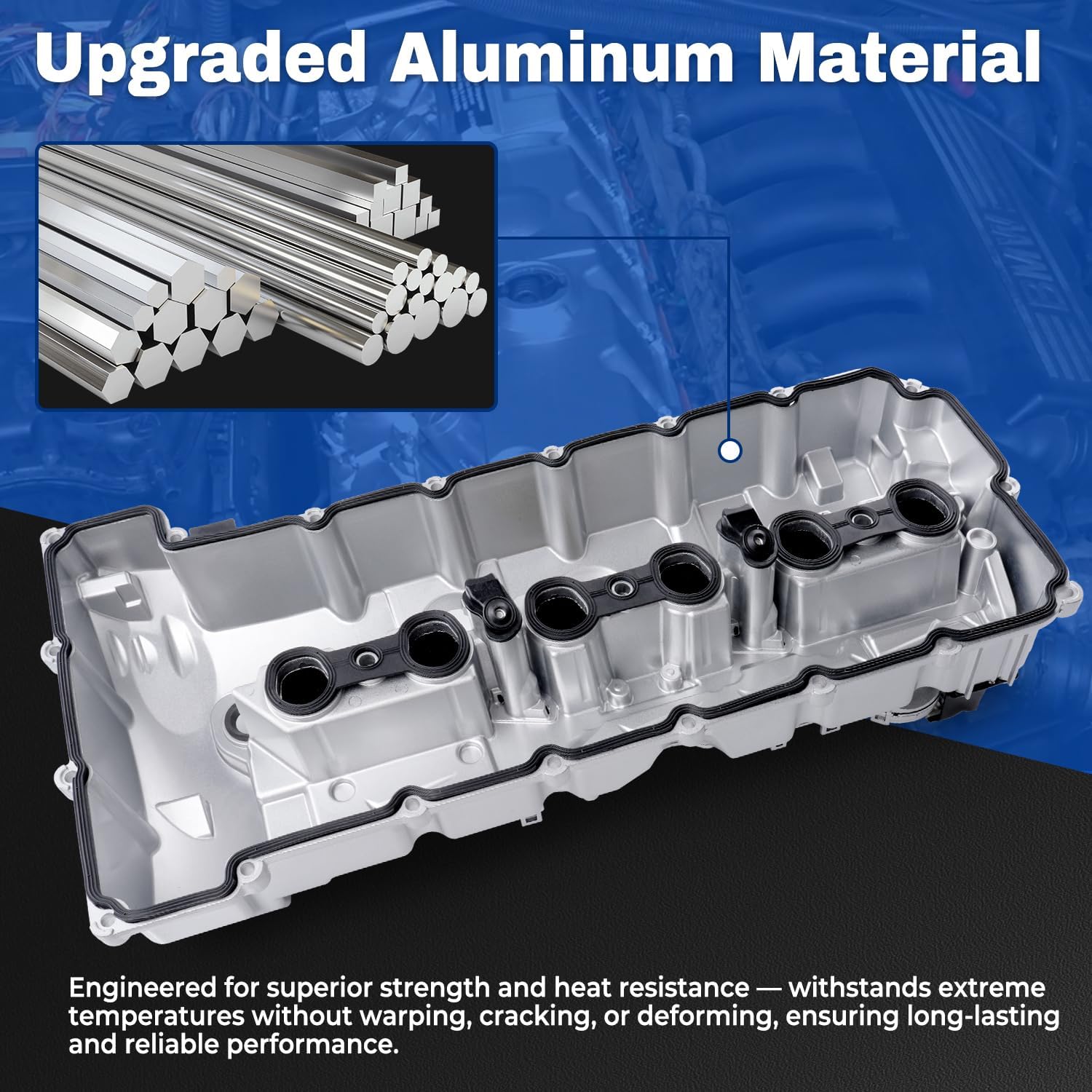 Upgraded Aluminum N52 Engine Valve Cover Kit with Gaskets & Bolts Compatible with 2008-2013 BMW 128i 328i 528i 535i 328xi 528xi 328i xDrive 528i xDrive Z4 X3 X5 3.0L Replace 11127552281 264-935