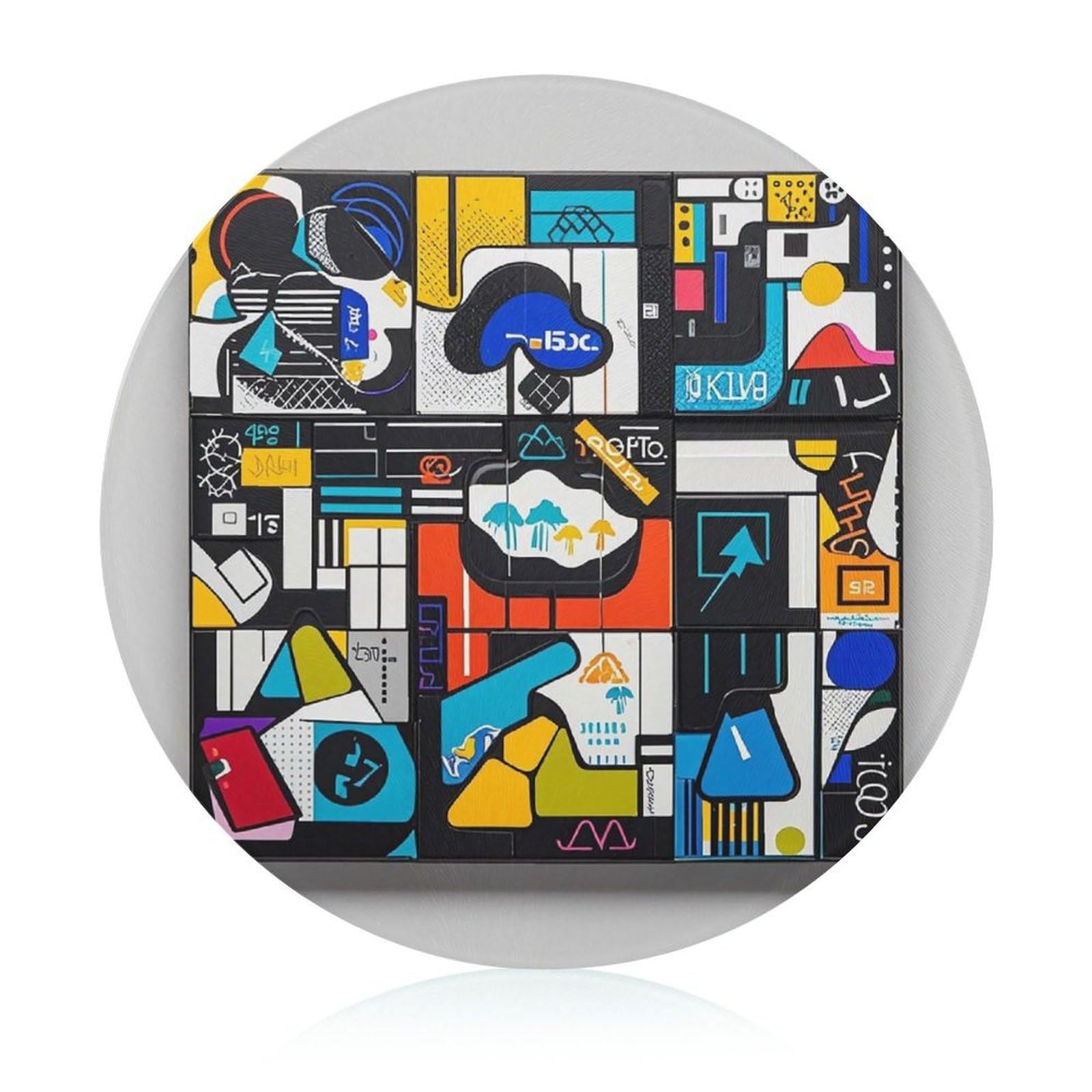 Tapis à découper en verre trempé à séchage rapide, motif Street Art 20 cm