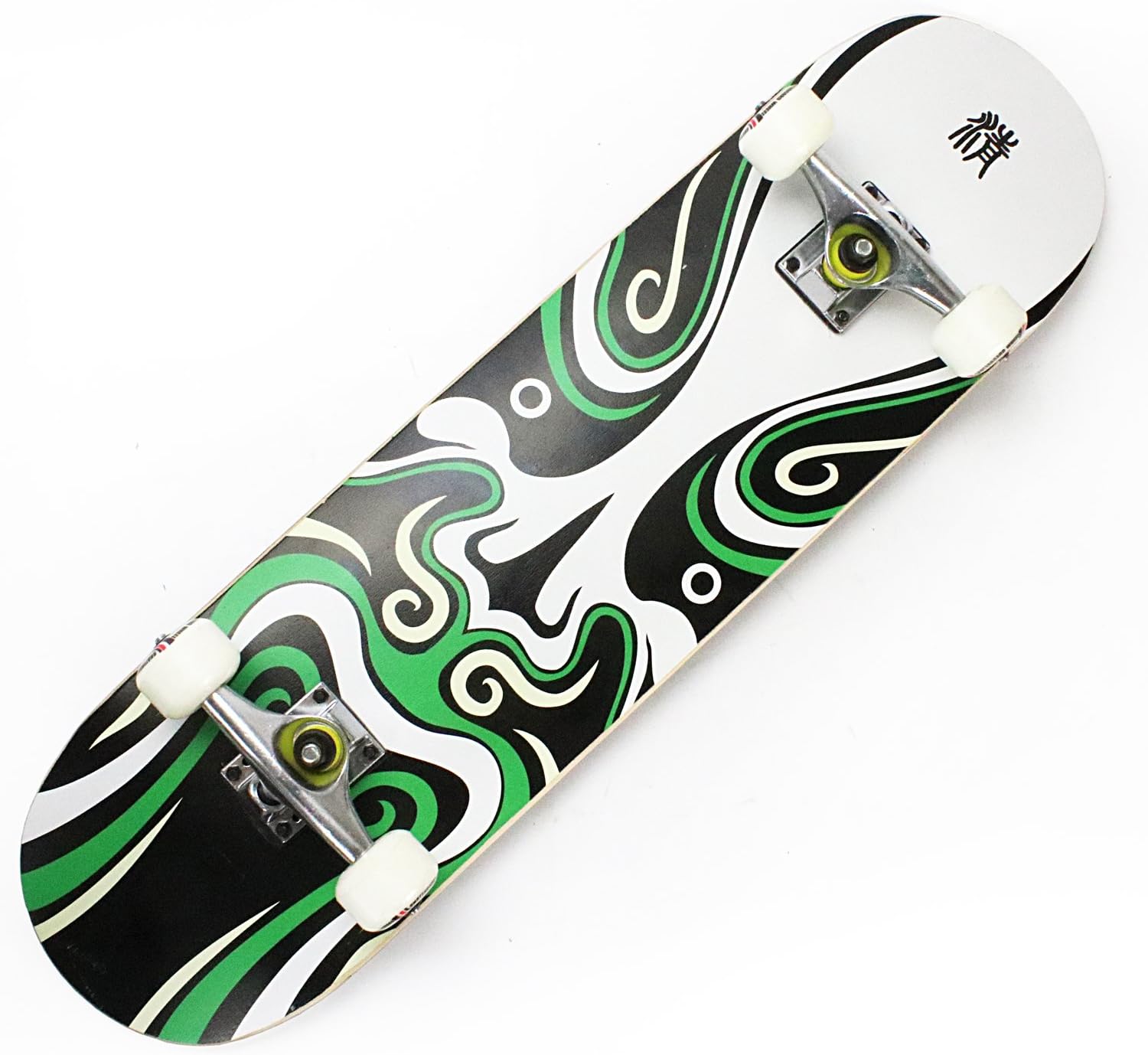 OneHype - Pro Complete Skateboard Designer Board, 31" x 8 inch Maple Wood Deck, Black Aluminum Trucks, ABEC 7 Bearings