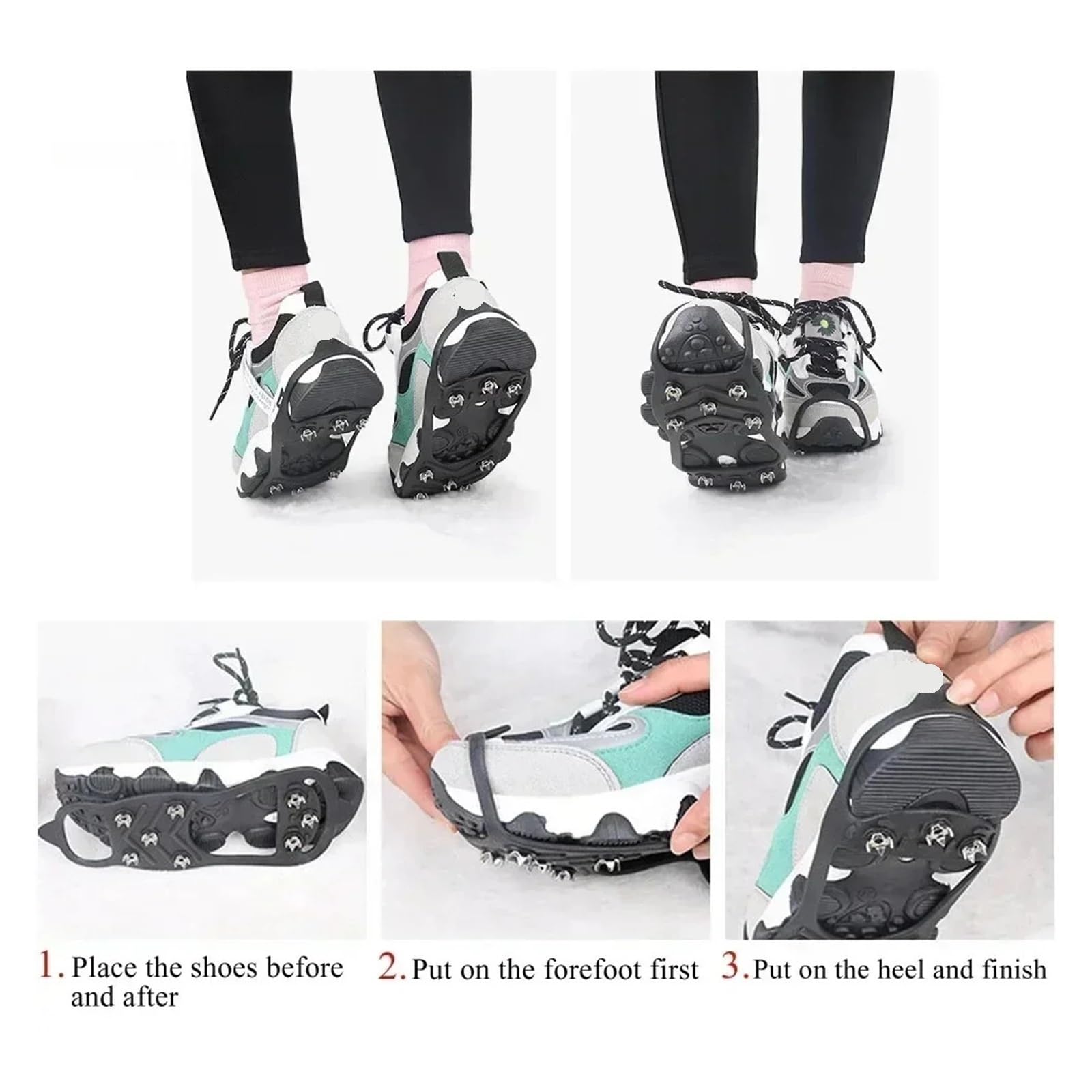 Anti-Rutsch-Spikes 8-Zahn-Eisgriff-Spikes for Winterwanderungen, Bergsteigen Und Schneeschuhwandern – rutschfeste Schuhüberzüge Mit Grip