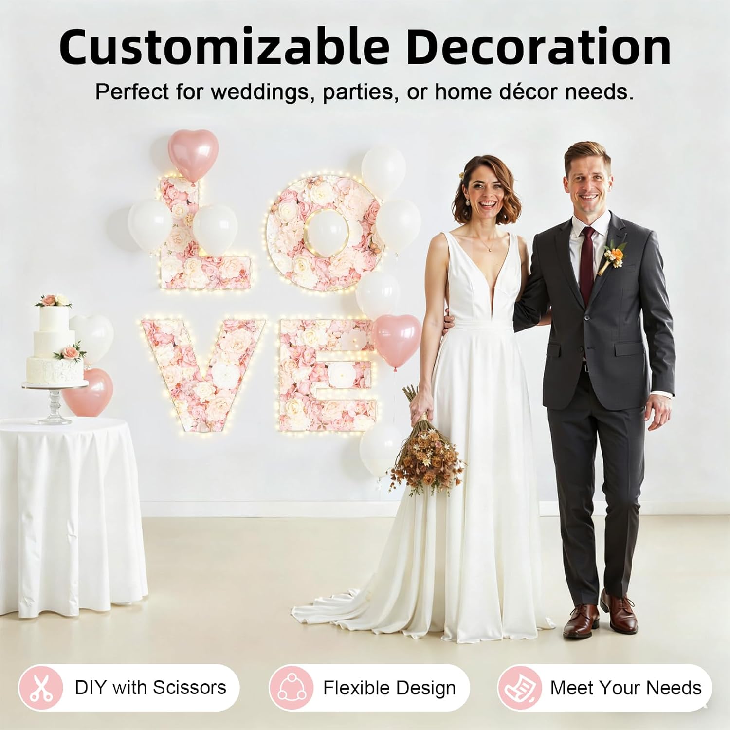 Flower Wall Panel Set, 24x16 Inch 3D Silk Hydrangea Rose Floral Panel, 6Pcs Artificial Wall Flower Backdrop - Flowers Wall Backdrop for Photo Background Home Party Wedding Backdrops Decoration