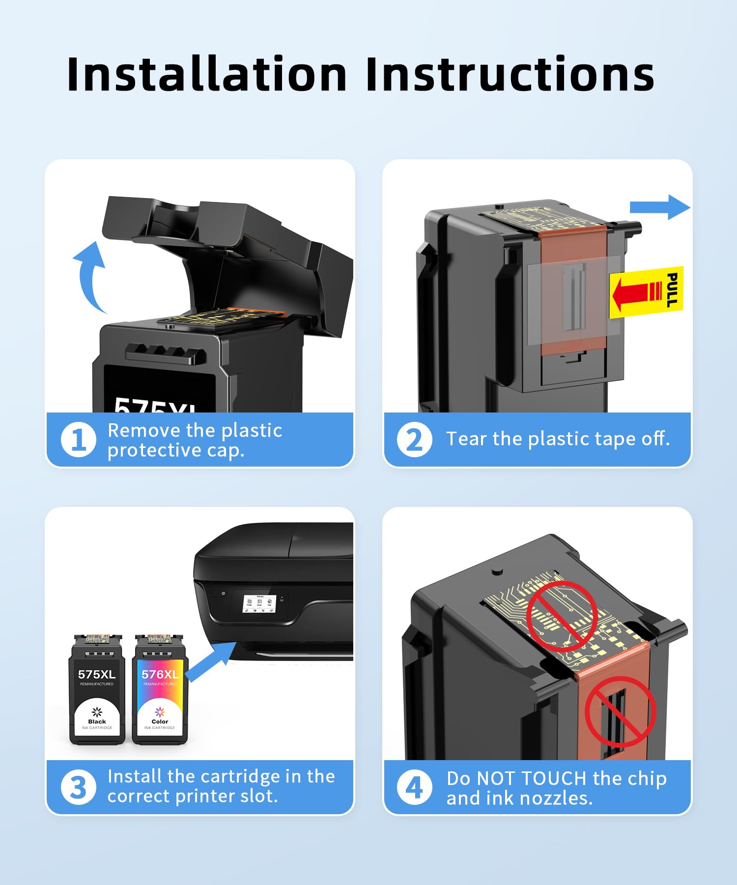 Q-image PG-575XL CL-576XL Cartucce d'inchiostro Sostituzione per Cartucce Canon 575 576 XL per 575XL 576XL per Canon TR4755i TR4756i TS3752i TS3751i TS3550i TS3551i TS3750i TR4750i TR4751i